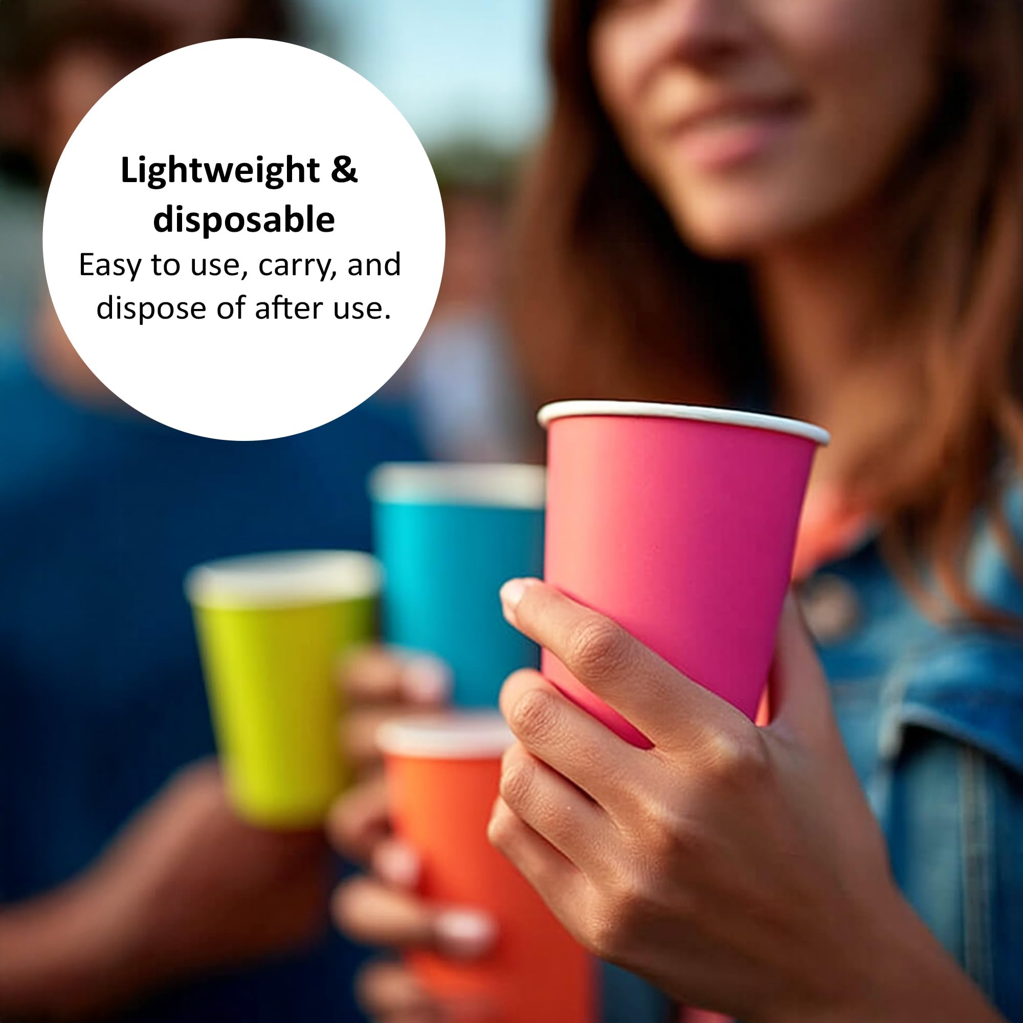 Nicoman Rainbow Paper Cups - 8oz Disposable for Hot/Cold Drinks | Pack of 40 | Made in UK 4