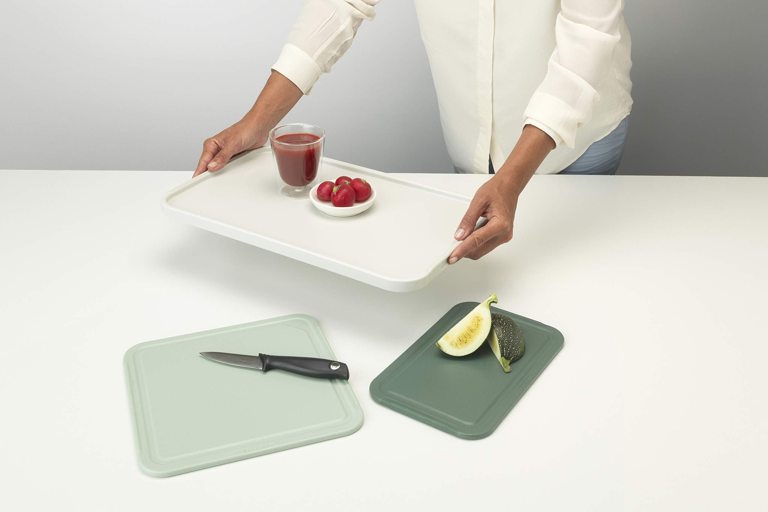 Brabantia Tasty+ Chopping Board Set (3 Pcs) - Plastic, Non-Slip Grip | 270x430mm 4