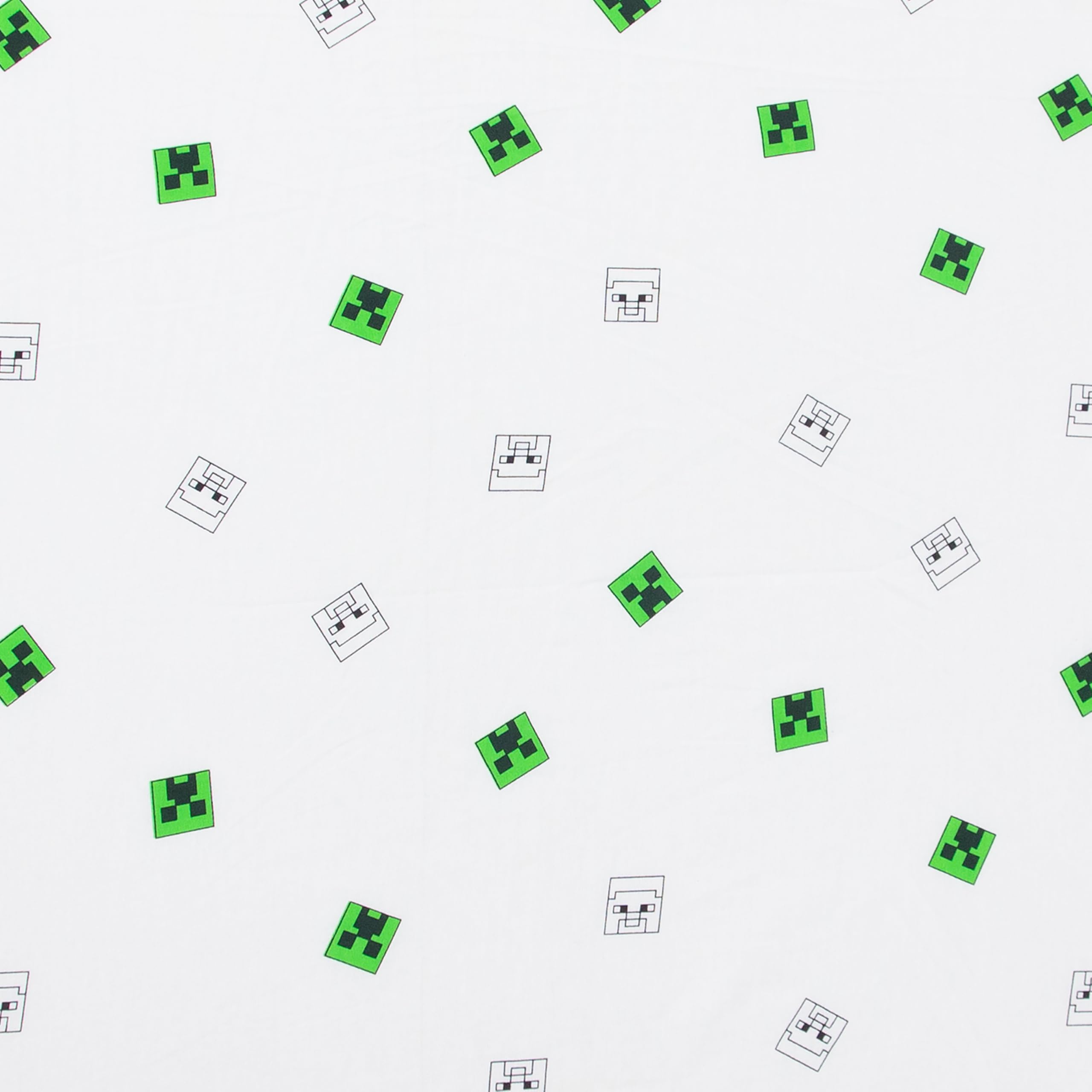 Minecraft Single Fitted Sheet - Official Licensed Creeper/Steve Design | 90 x 200 x 26cm | Polycotton 8