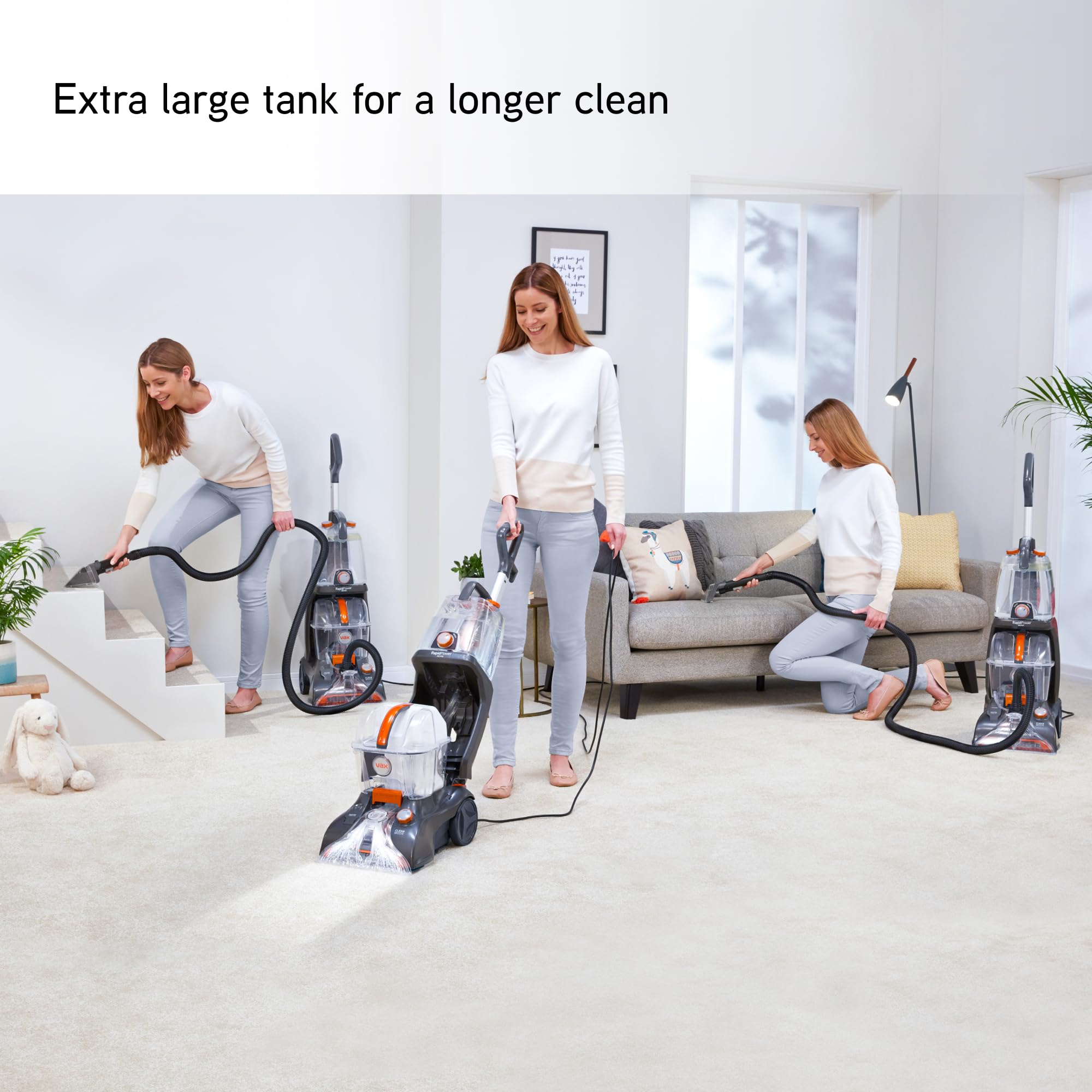 Vax Rapid Power Revive Carpet Cleaner Machine - 240W Power | 2.5L Capacity | Graphite 3