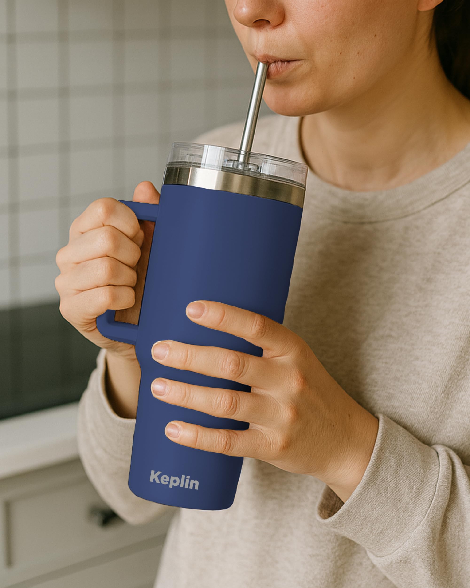 KEPLIN 40 oz / 1200 ml Insulated Travel Tumbler – Double Wall Stainless Steel | Navy 10