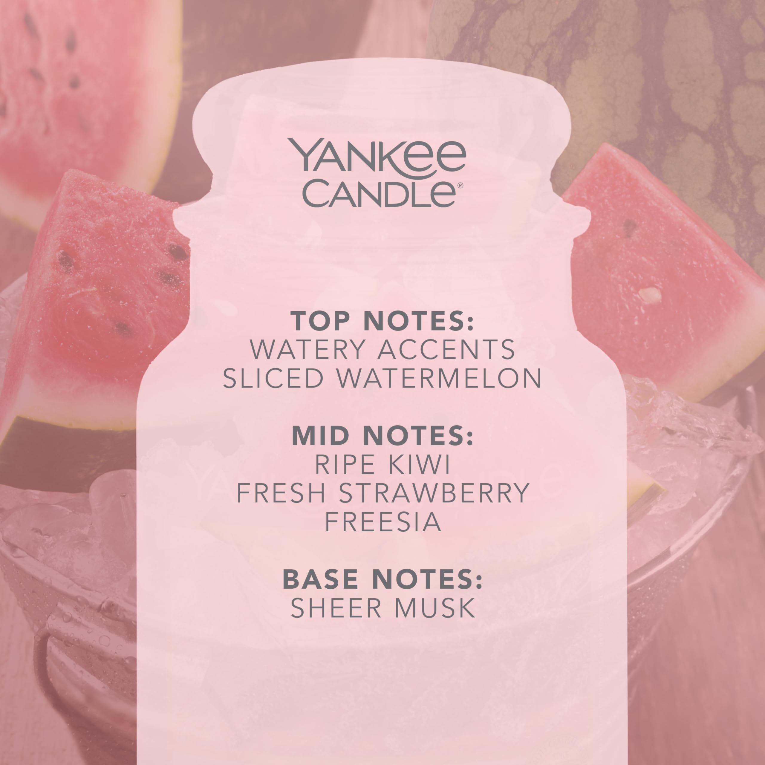 Yankee Candle Scented Candle - Juicy Watermelon Large Jar | Up to 150 Hours Burn Time | 623g 3