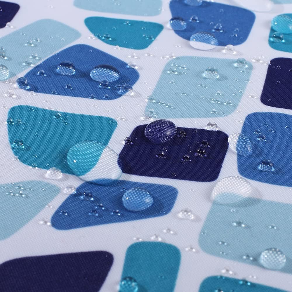 ANSIO Shower Curtain - Mosaic Blue, 180 x 180 cm (71 x 71 Inch) | Mould Resistant, Water Repellent Polyester 5
