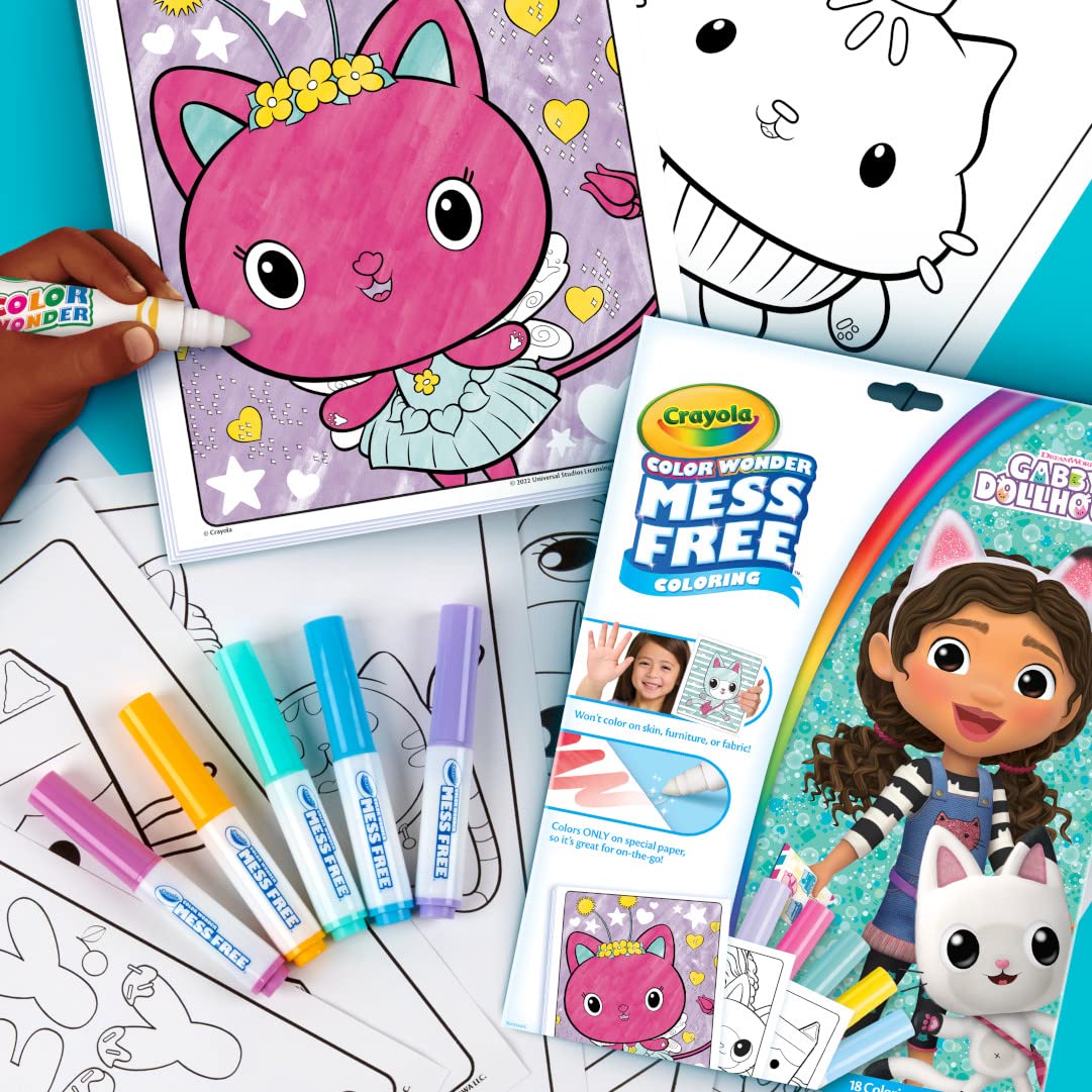 CRAYOLA Color Wonder - Gabby's Dollhouse Mess-Free Colouring Book | 18 Pages, 5 Markers 6
