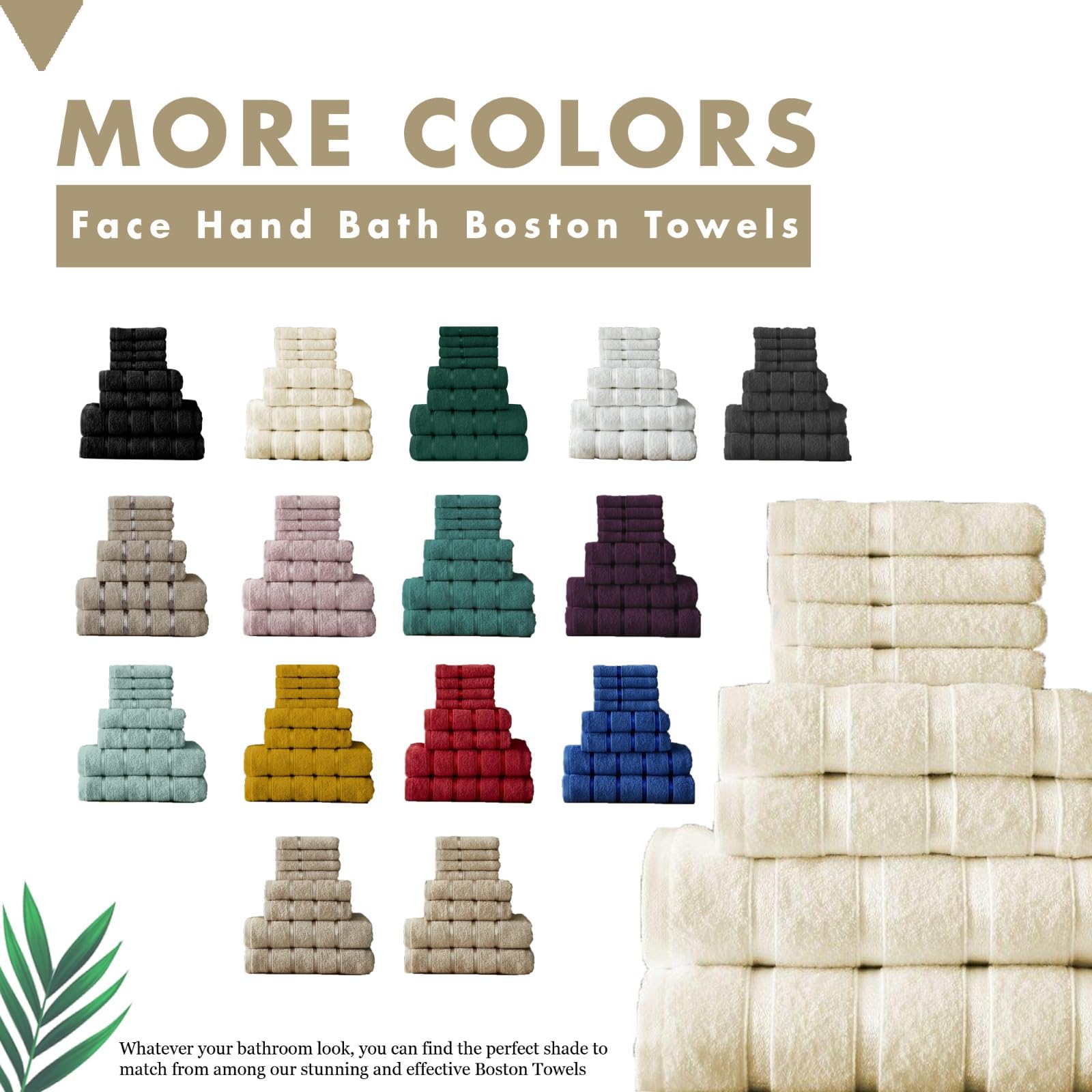 FAIRWAYUK Boston 8-Piece Towel Bale Set - 100% Egyptian Cotton | Super Soft | Cream 5