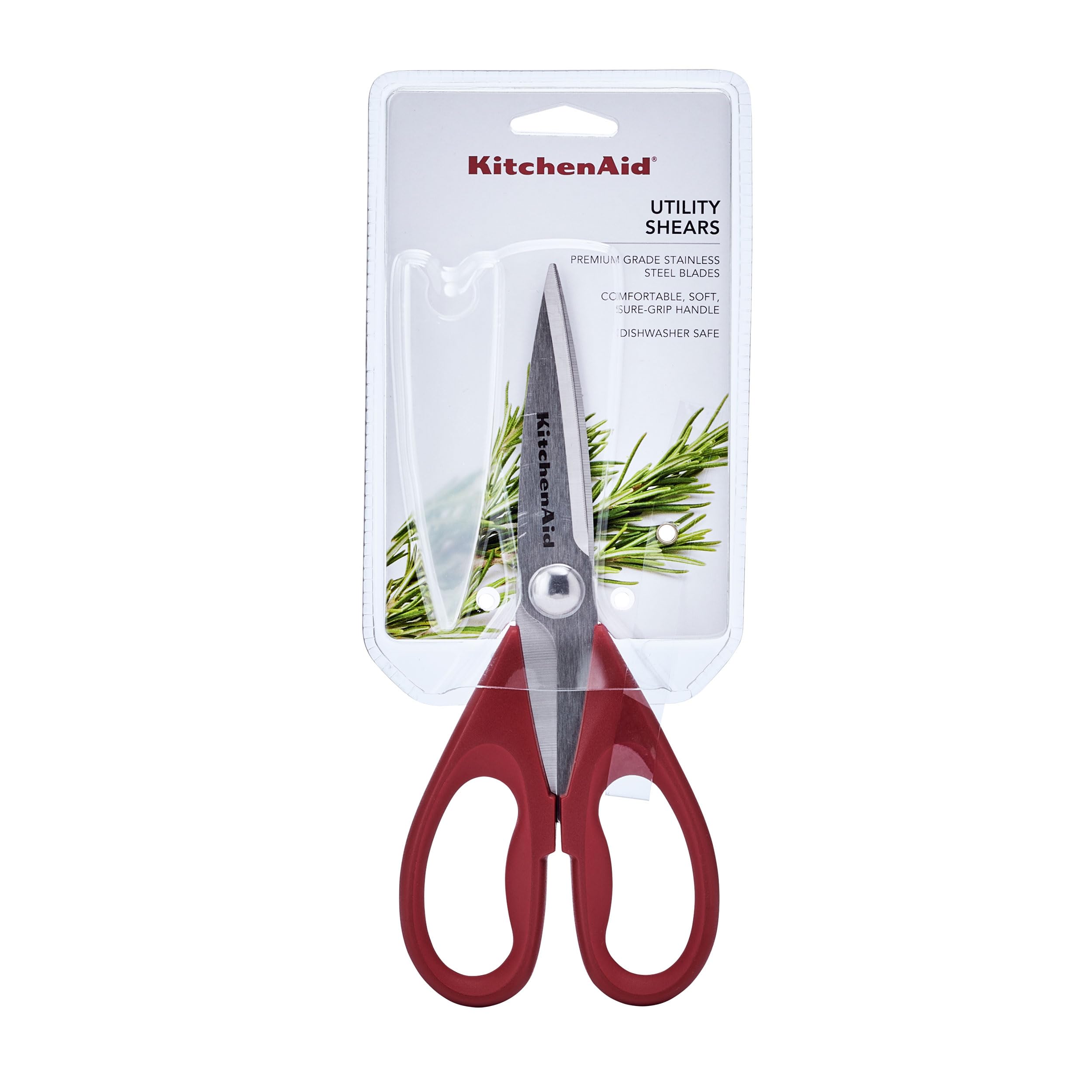 KitchenAid All Purpose Shears KE351OHERA - Stainless Steel Blades | Comfort Grip Handle | Red/Black 9