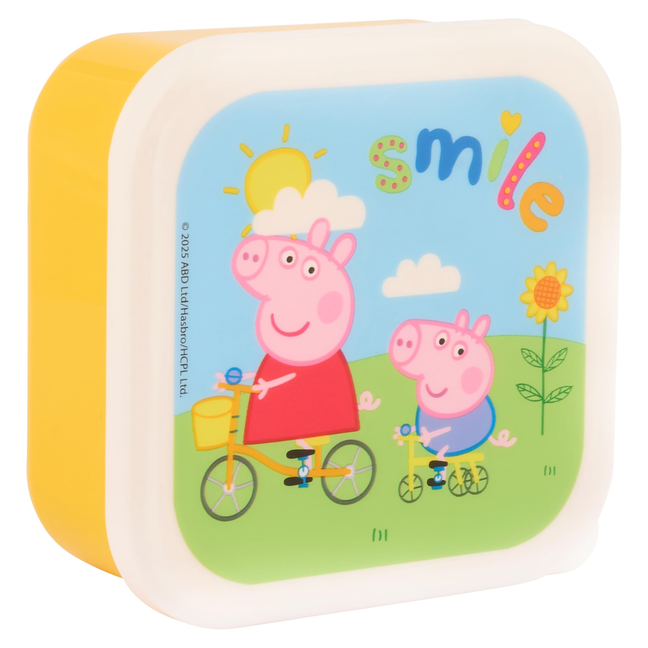 Peppa Pig Hooray Stackable Lunch Boxes - Set of 3, Pink Polypropylene, Airtight 4