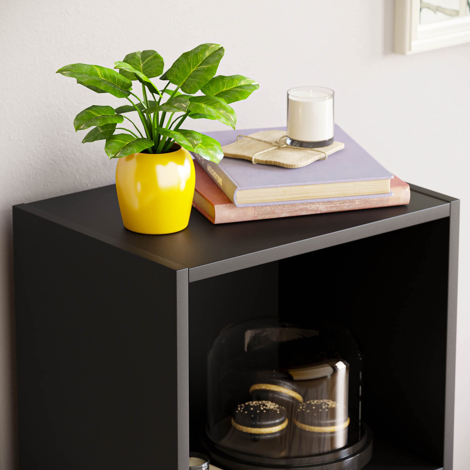 Vida Designs Oxford 3 Tier Cube Bookcase - Black Engineered Wood Storage | H 80 x W 32 x D 24 cm 4