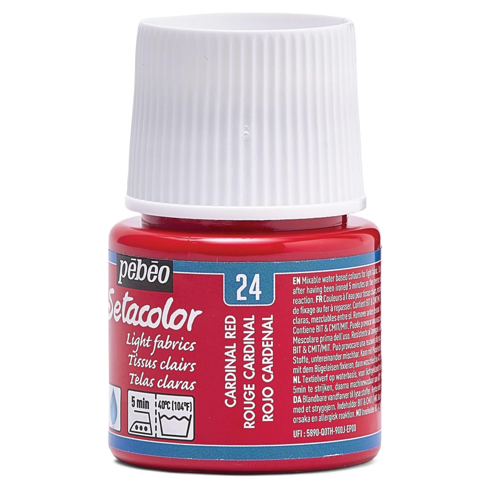PEBEO Setacolor Light Fabric Paint - 45 ml Bottle, Cardinal Red | Water-Based, Washable 3