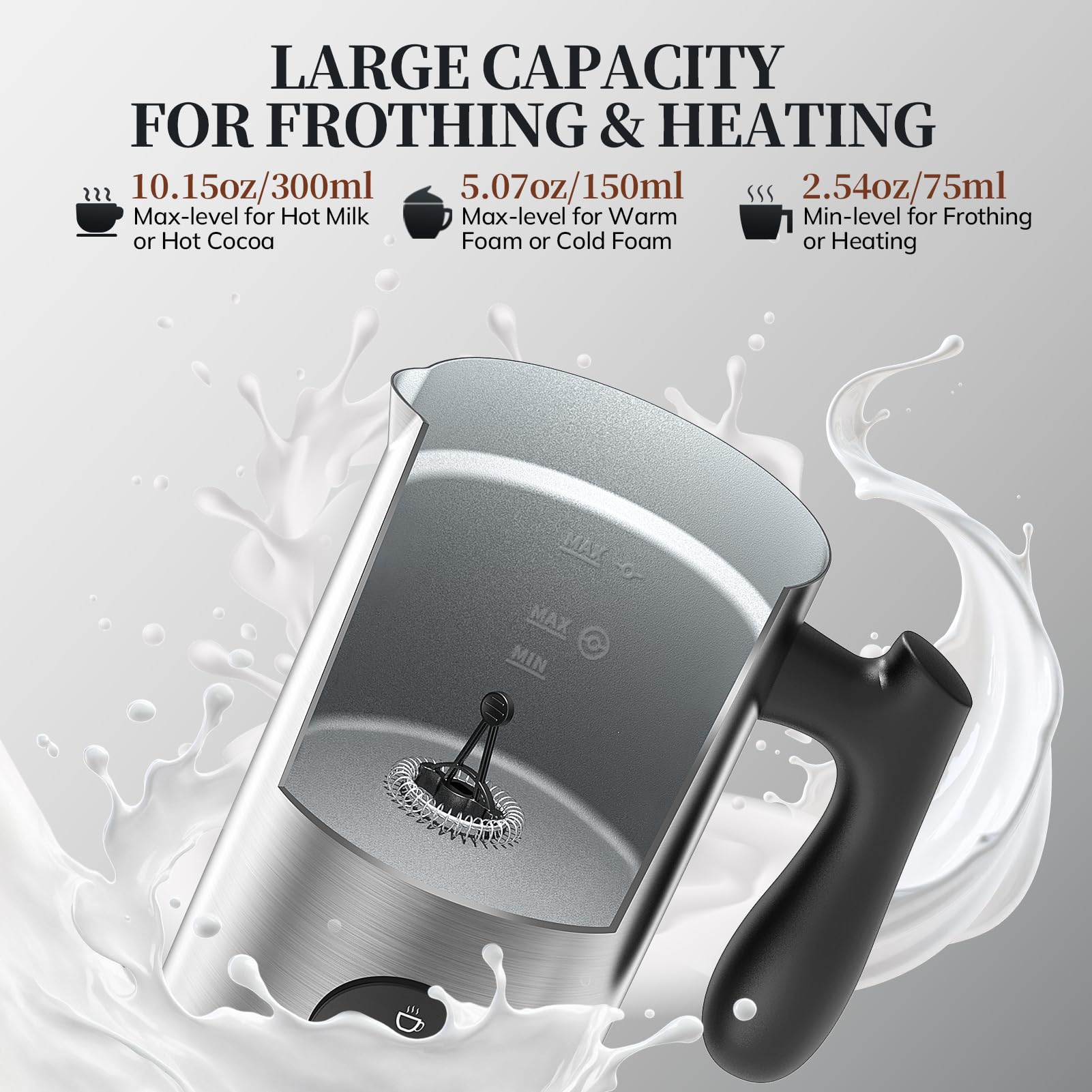 morpilot Automatic Milk Frother - 4-in-1 Hot/Cold Frothing, 300ML Capacity, Stainless Steel | MMF-031 3