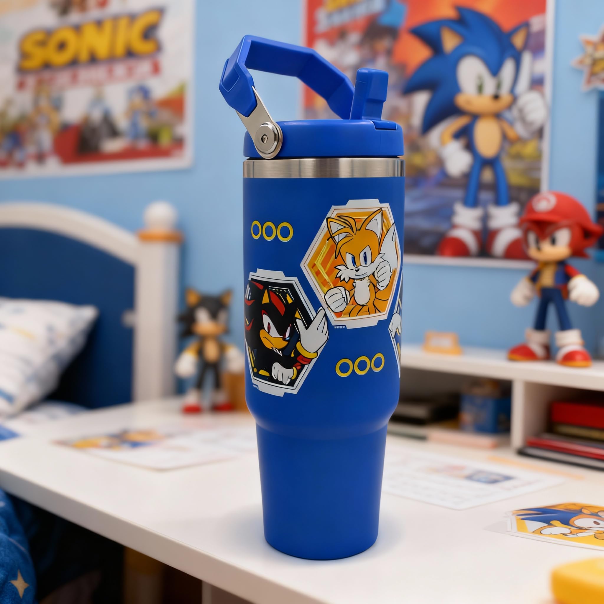 HOX Sonic The Hedgehog 900ml Insulated Travel Mug | Double Wall | Leakproof 5