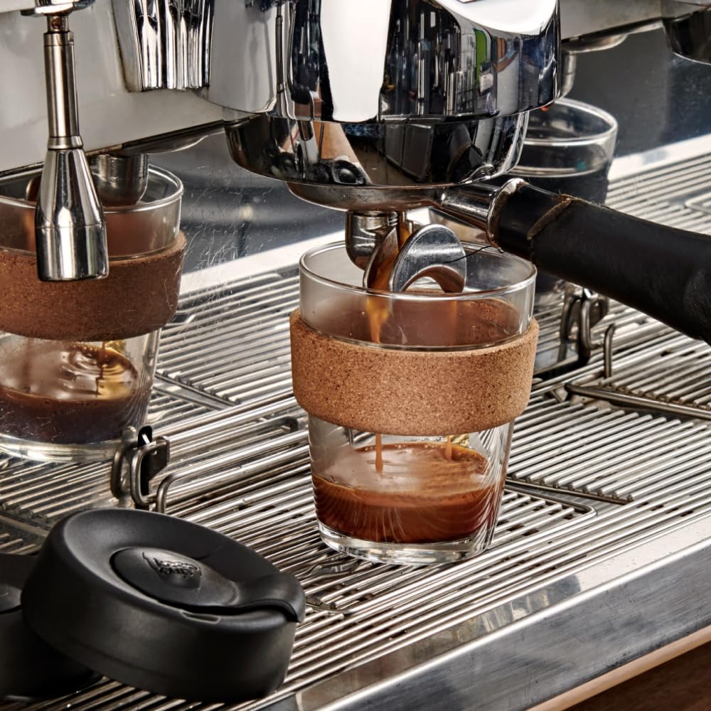 KeepCup Brew Cork Reusable Coffee Cup - Tempered Glass & Cork | 12oz/340ml | Black 4