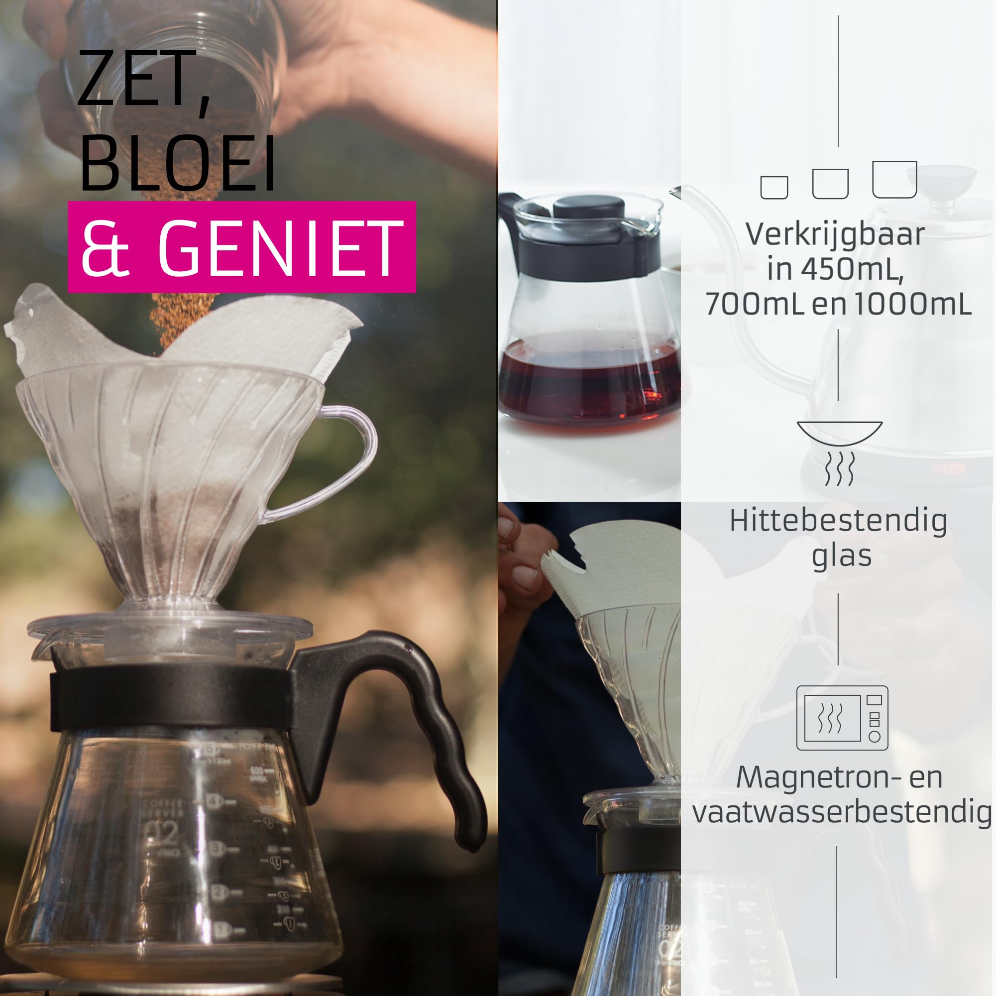 HARIO V60 Cafetière Coffee Server - 700ml Glass French Press | Heat Resistant 3