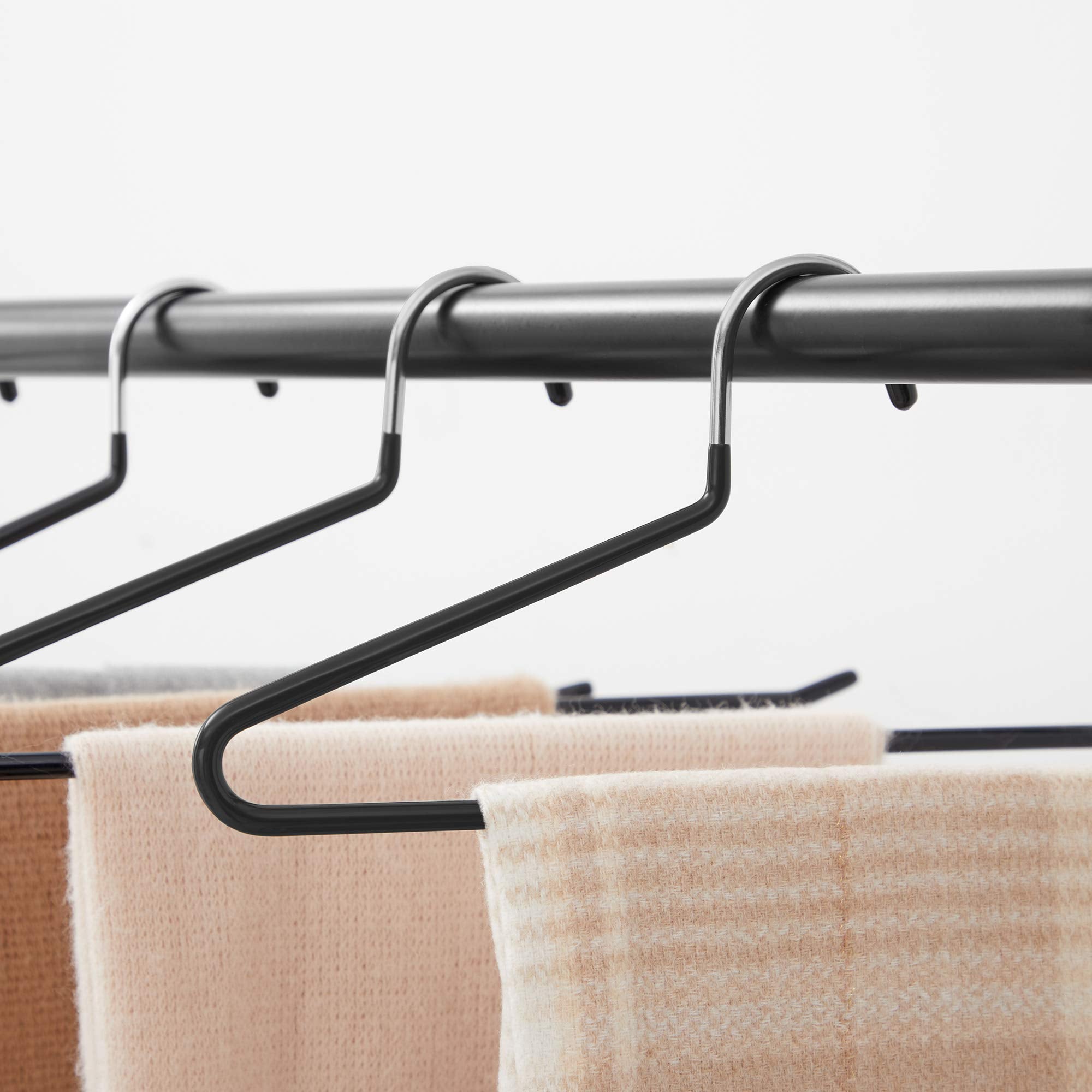 SONGMICS Trouser Hangers - Set of 20 Metal Slack Hangers, Chrome-plated, Non-Slip, 38 cm Black CRI004-20 6