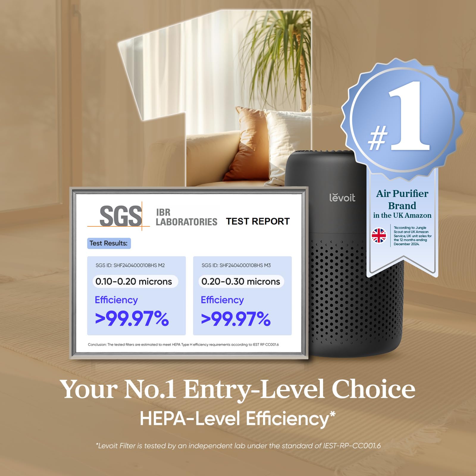 Levoit Core Mini Air Purifier for Bedroom Home - Ultra Quiet HEPA Filter | 3-Stage Filtration | Black