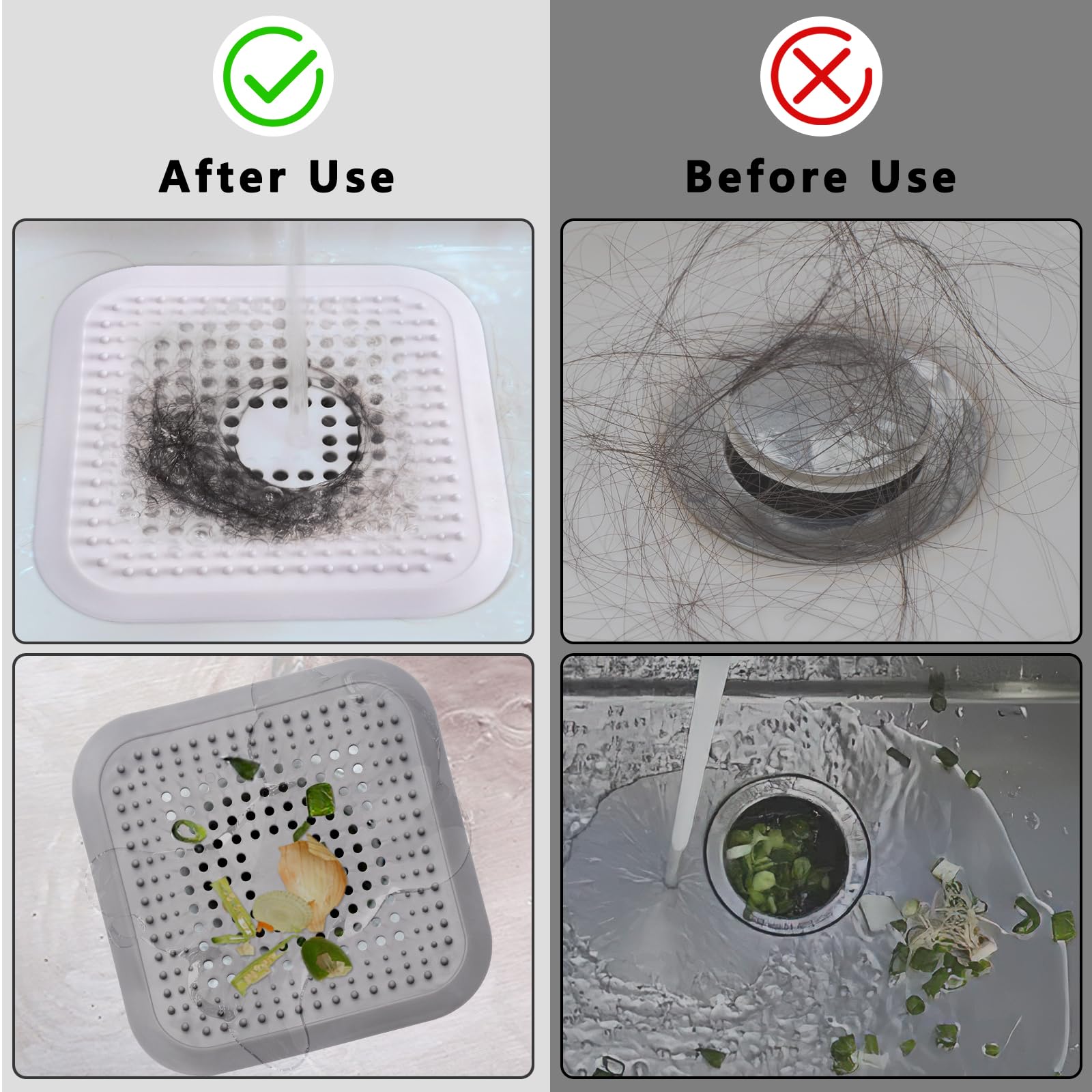 Alyvisun 2Pcs Silicone Hair Catcher for Shower Drain & Sink Strainer | Anti-Clogging | 14.5cm 5