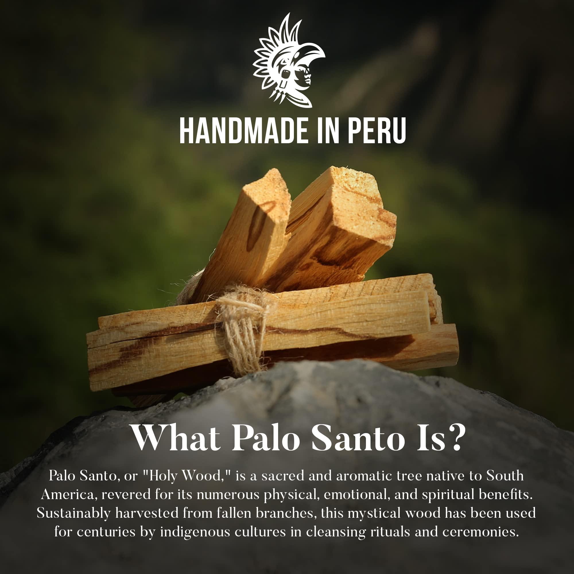 PORTENTUM Palo Santo Incense - 50g Natural Sacred Wood for Energy Purification | Stress Relief 4