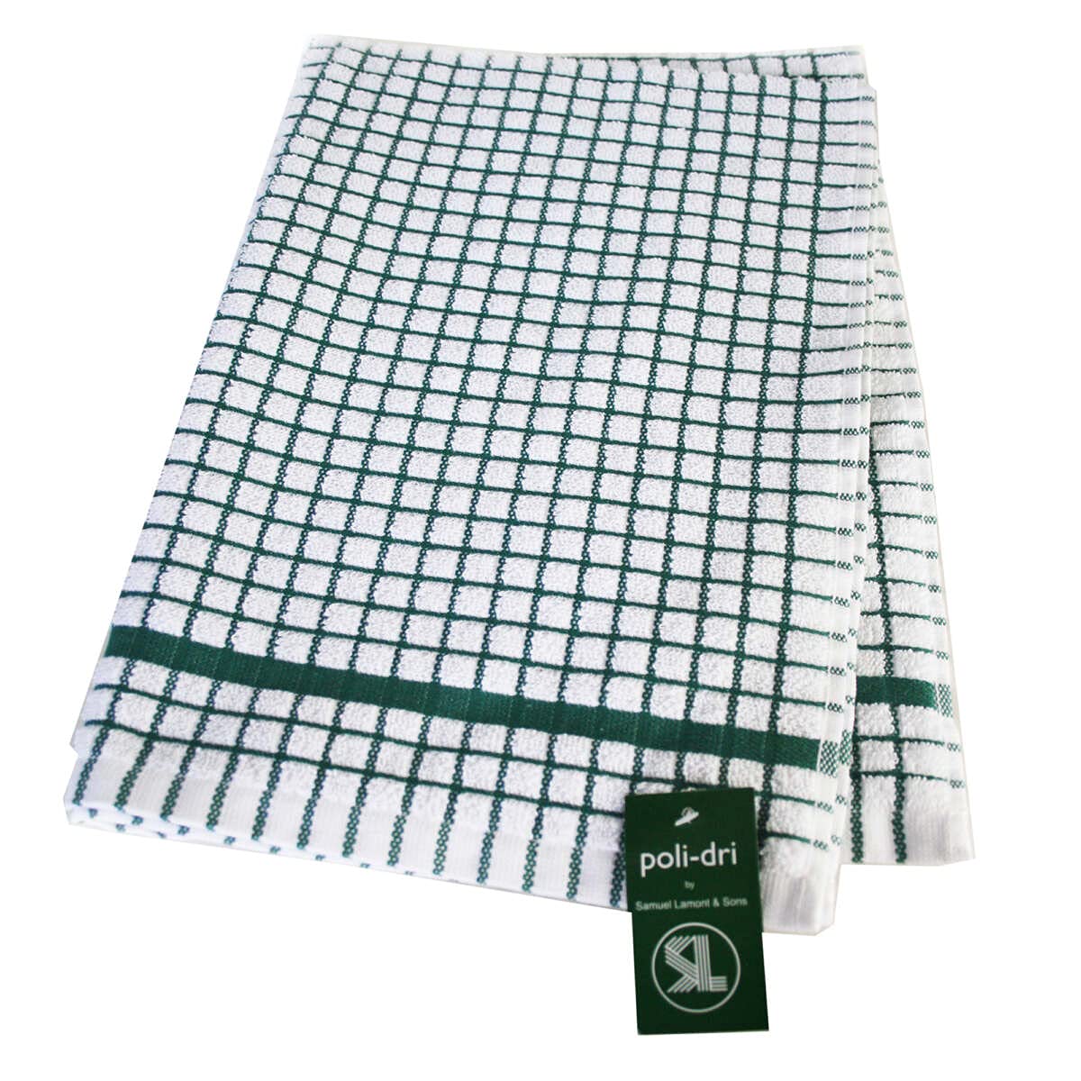 Samuel Lamont Poli-Dri Tea Towel - Super Absorbent, Lint Free | Green, 50cm x 70cm 1