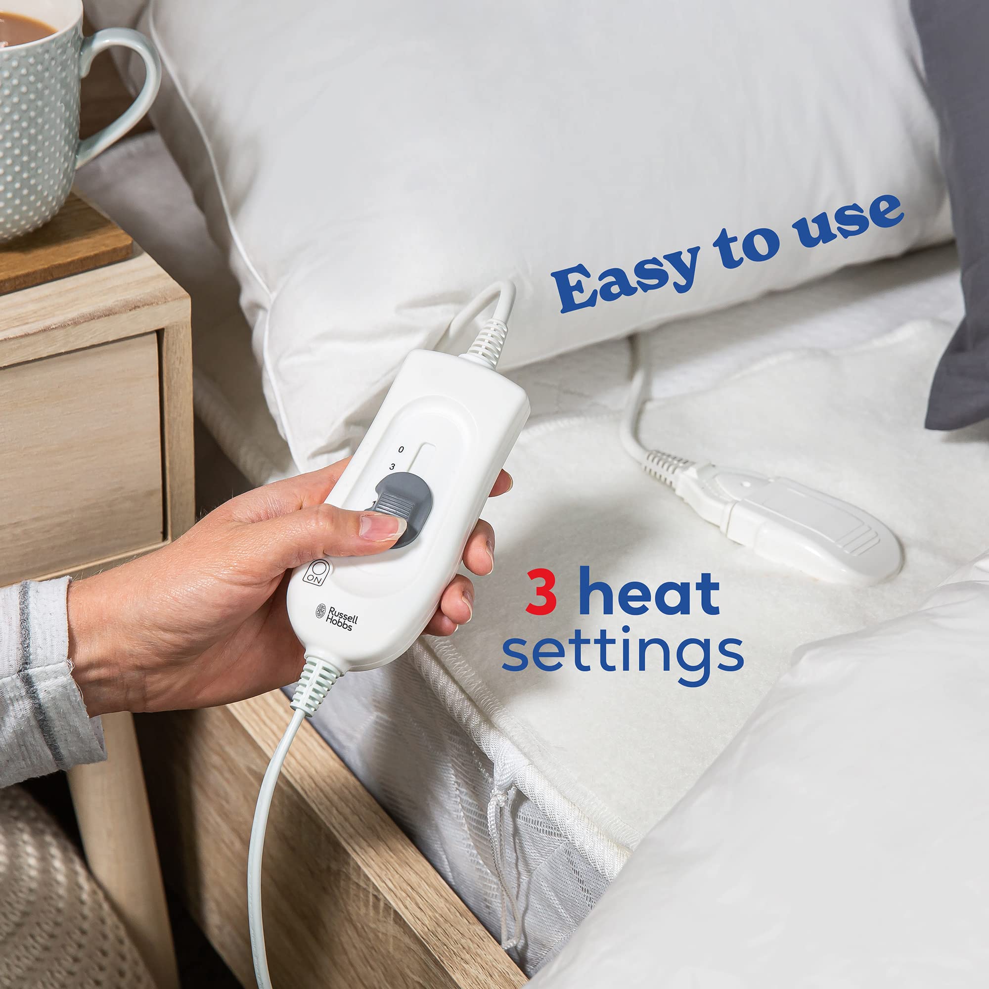 Russell Hobbs Heated Single Fitted Underblanket | 3 Heat Settings | Machine Washable | 70 x 150cm 5