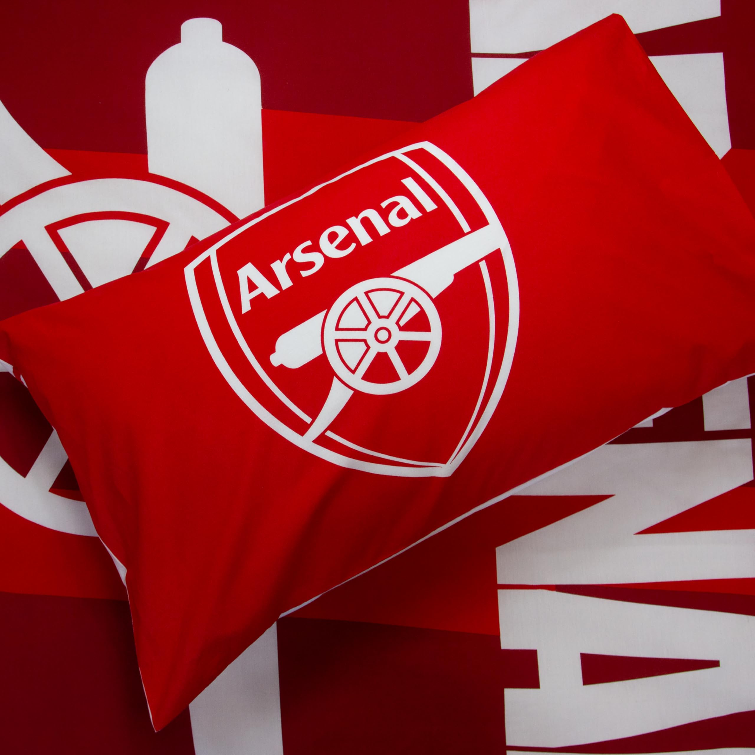 Character World Arsenal FC Official Double Duvet Cover Set | Reversible Red/White | Polycotton 5