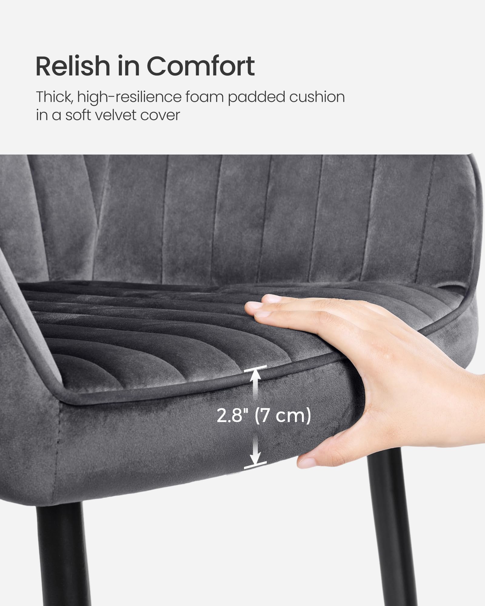SONGMICS Upholstered Armchair - 49cm Wide Seat | Velvet Upholstery | Supports 110 kg 8