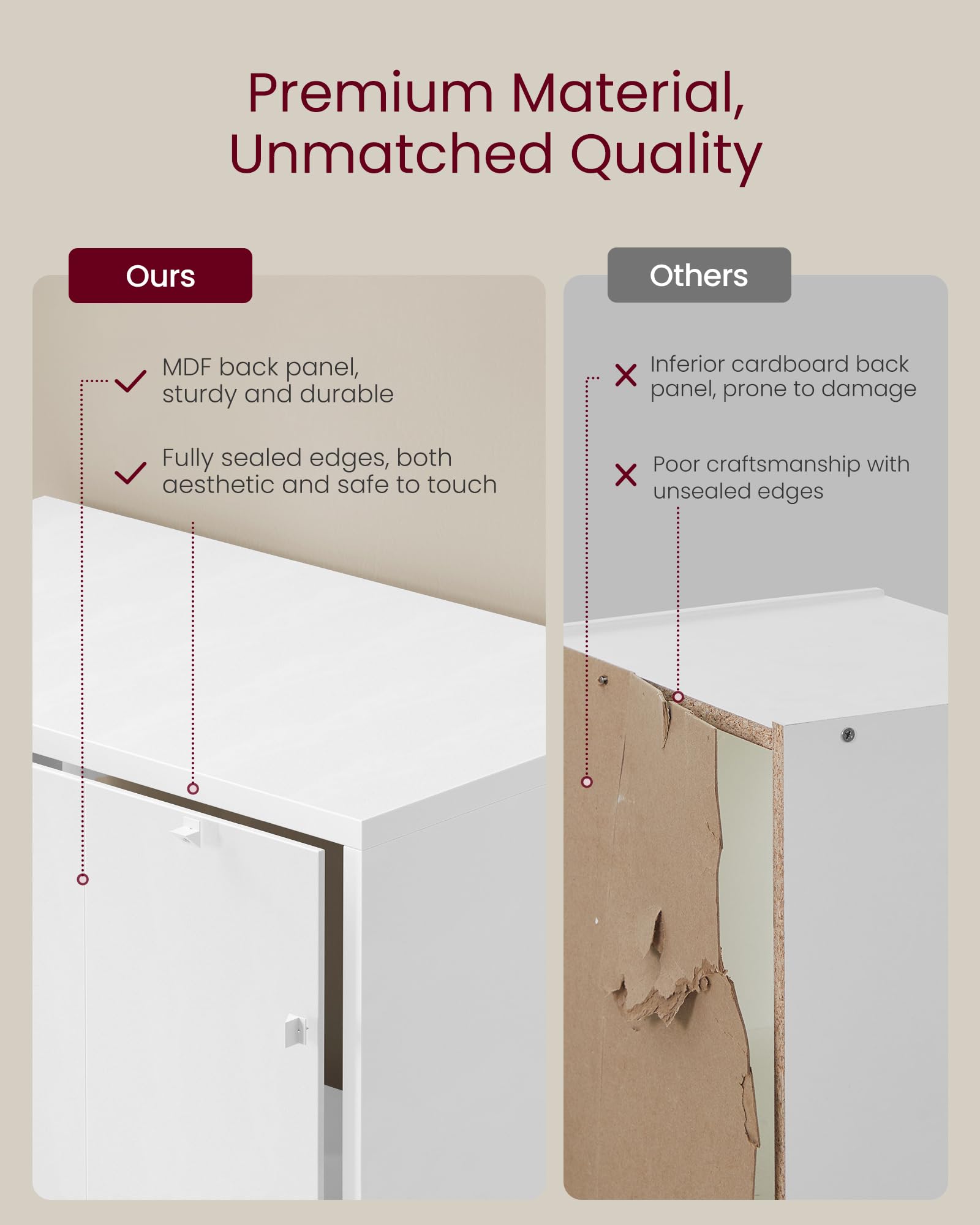 VASAGLE 6-Tier Bookcase - Open Storage Shelf | Cloud White | 24 x 80 x 160.7 cm 6