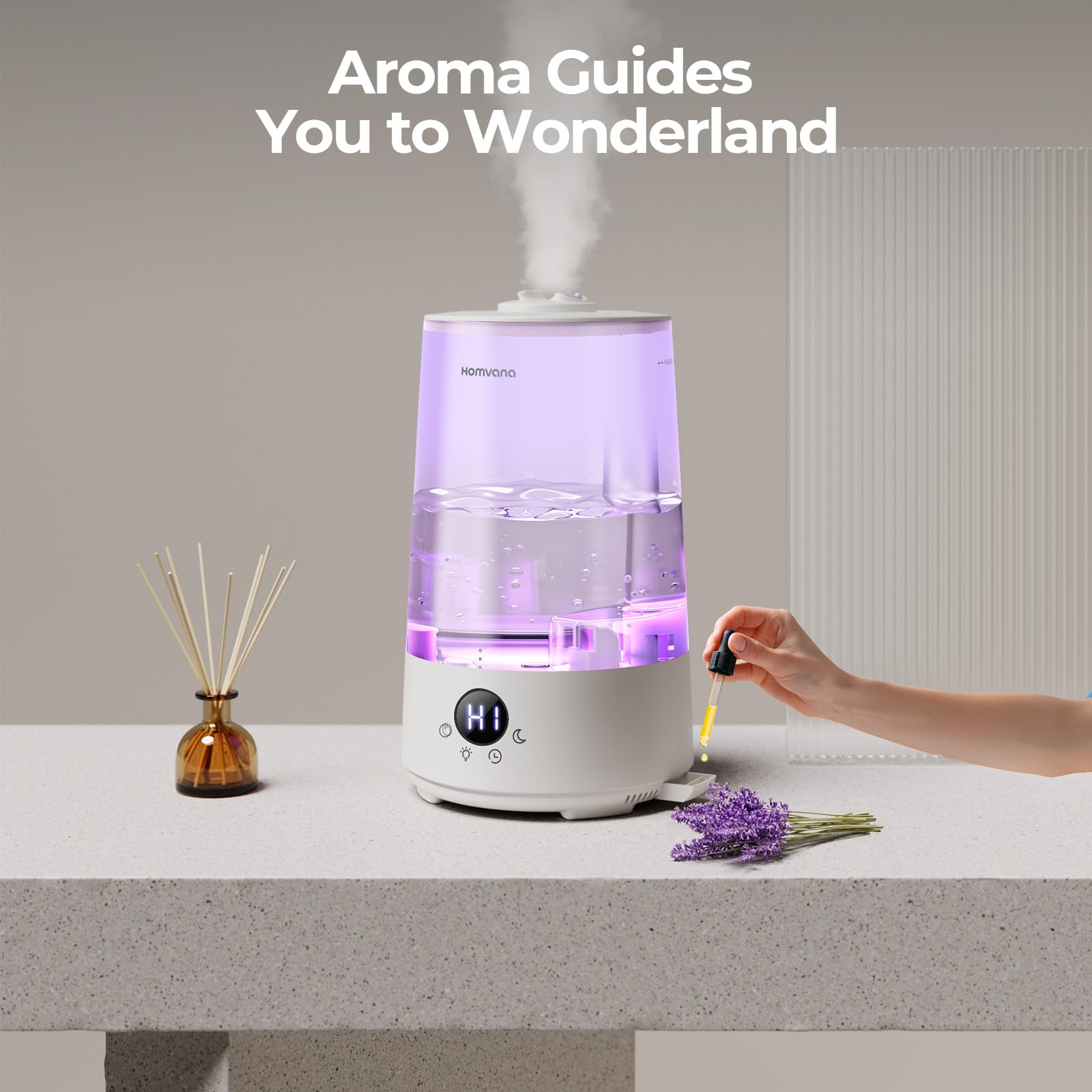 Homvana H101 3.6L Cool Mist Humidifier - 34 Hr Runtime | Aroma Diffuser | Quiet Operation 7