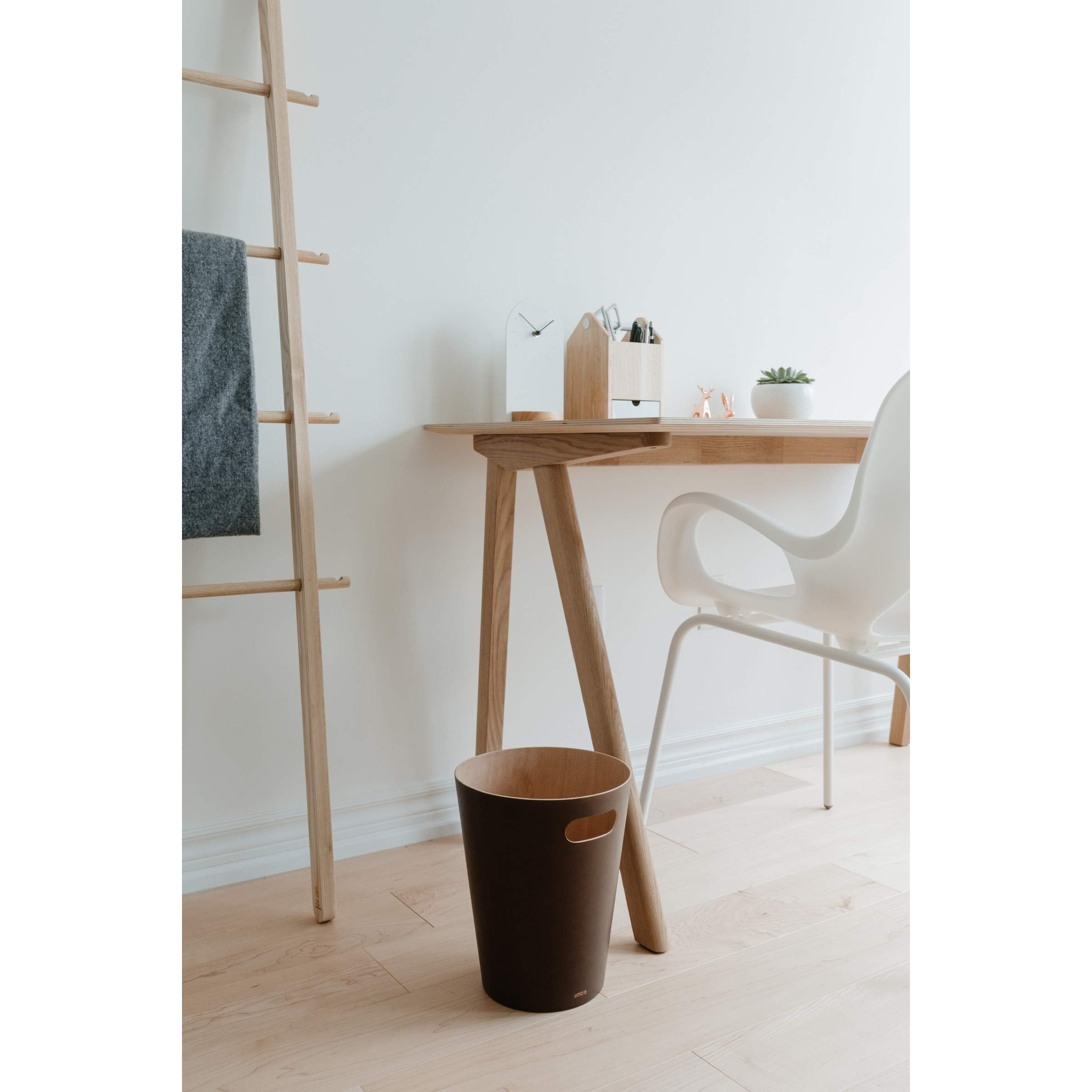 Umbra Woodrow 2 Gallon Wooden Trash Can | Espresso Finish | Modern Design 7