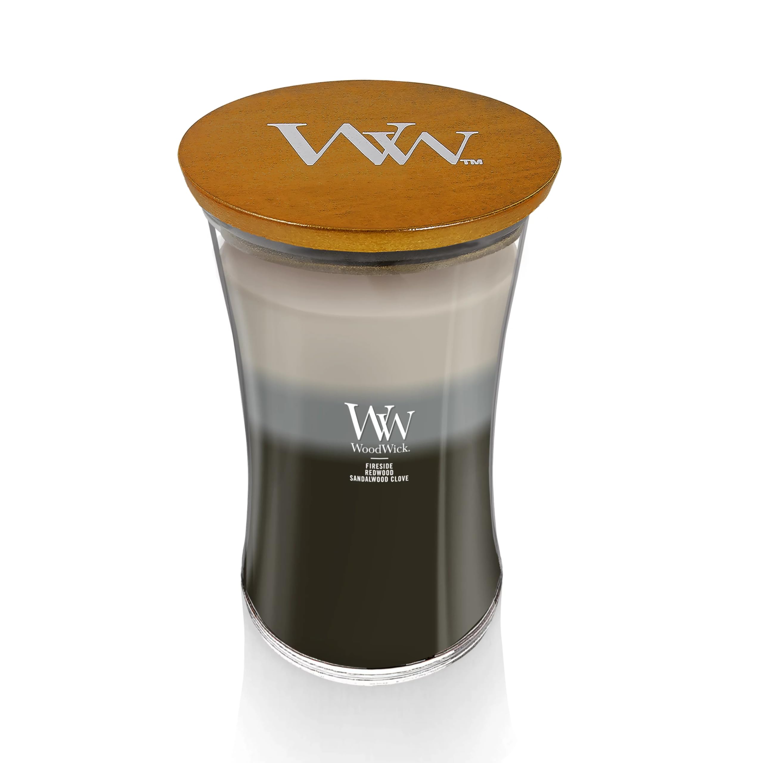 WoodWick Large Hourglass Trilogy Candle - Warm Woods Scent Collection | Up to 130 Hours Burn Time