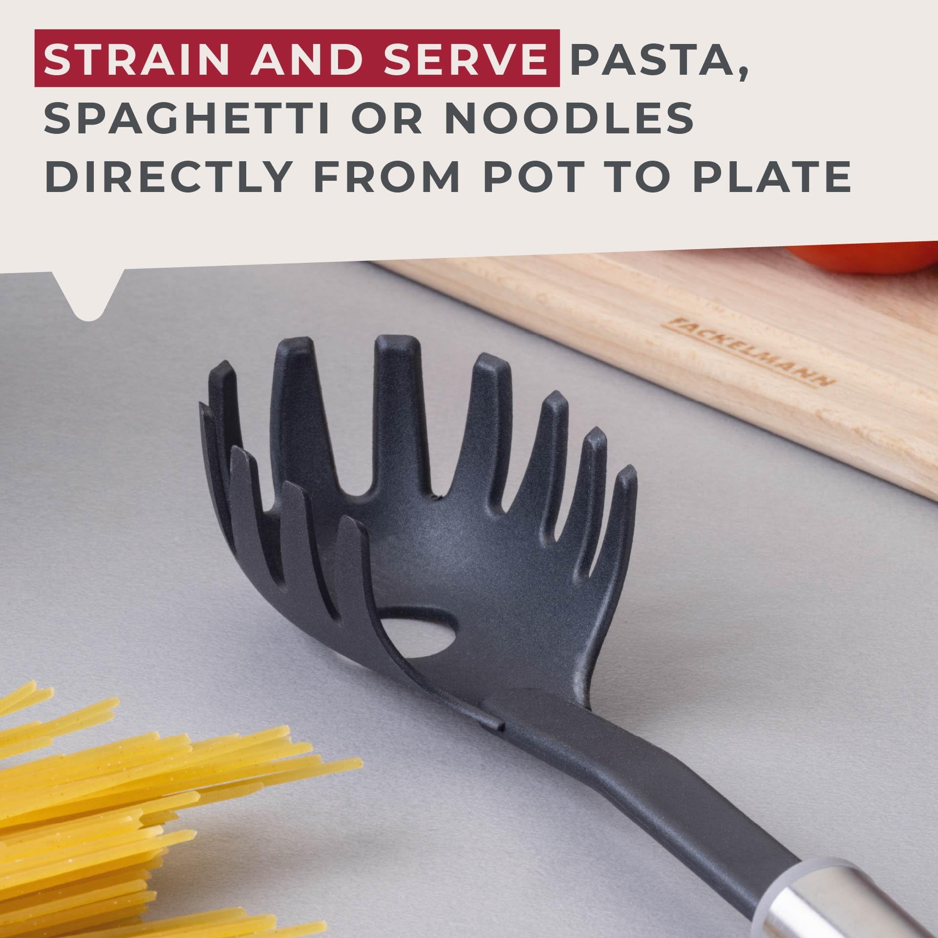 Fackelmann MODE Spaghetti Fork - Non-Stick Plastic Server with Portion Measure | Heat Resistant to 200°C | 31cm 4