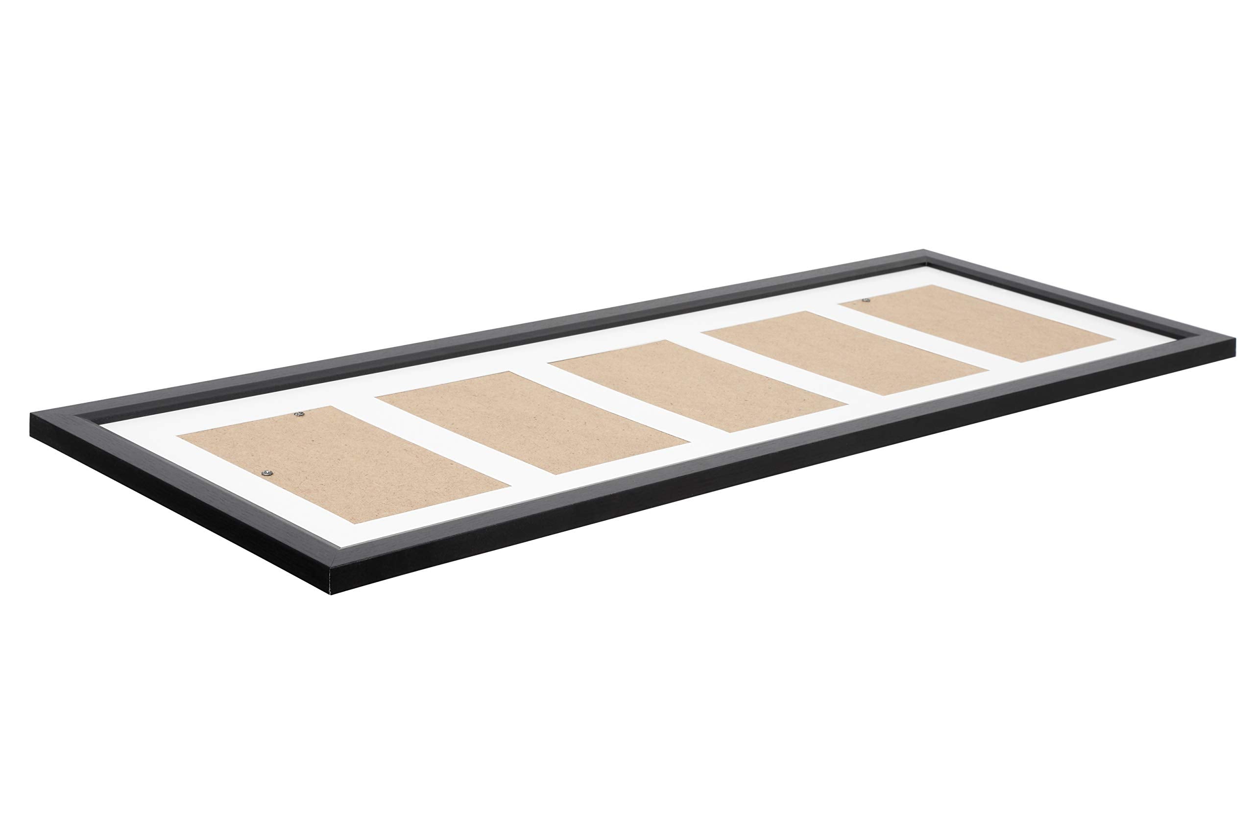 ARPAN MDF Multi Photo Frame - 5 Aperture Black Wall & Tabletop Display | Holds 6"x4" Photos 6