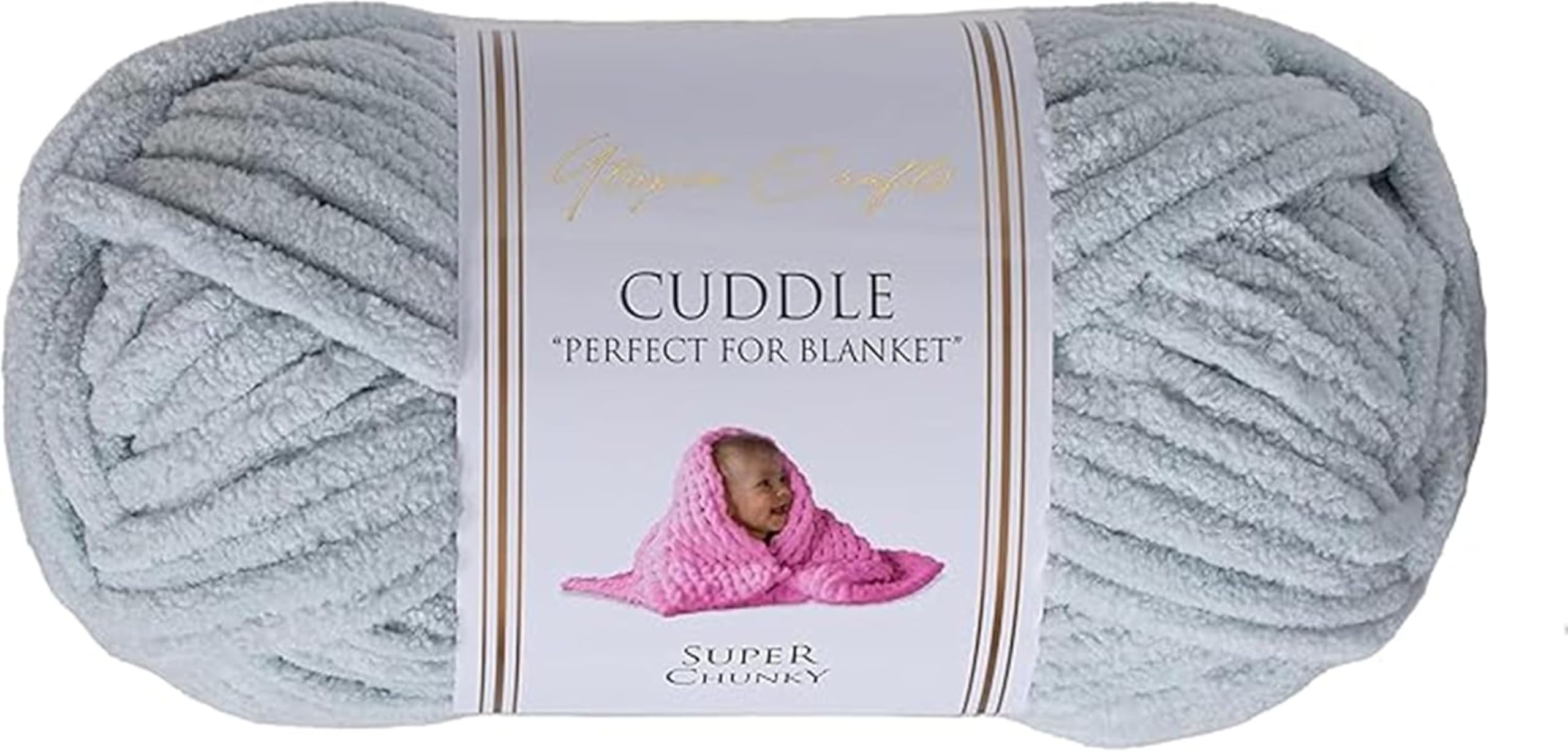 Utopia Crafts Cuddle Super Chunky Chenille Yarn - Light Grey | 100g Skein | Oeko-Tex Certified 1