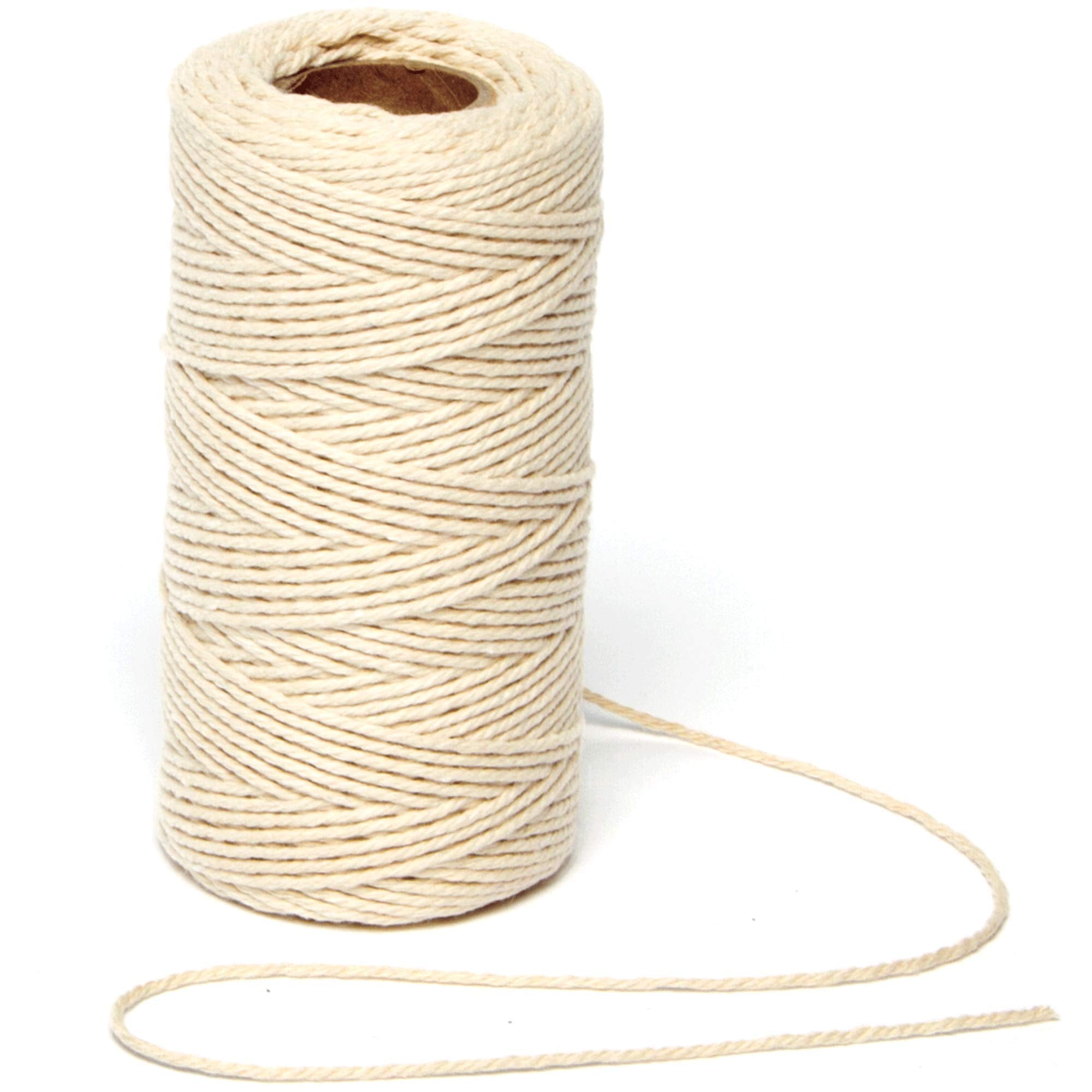 Baker Ross Natural Textured Cotton String AG212 - 2mm Thick, 100m Reel for Jewellery Making