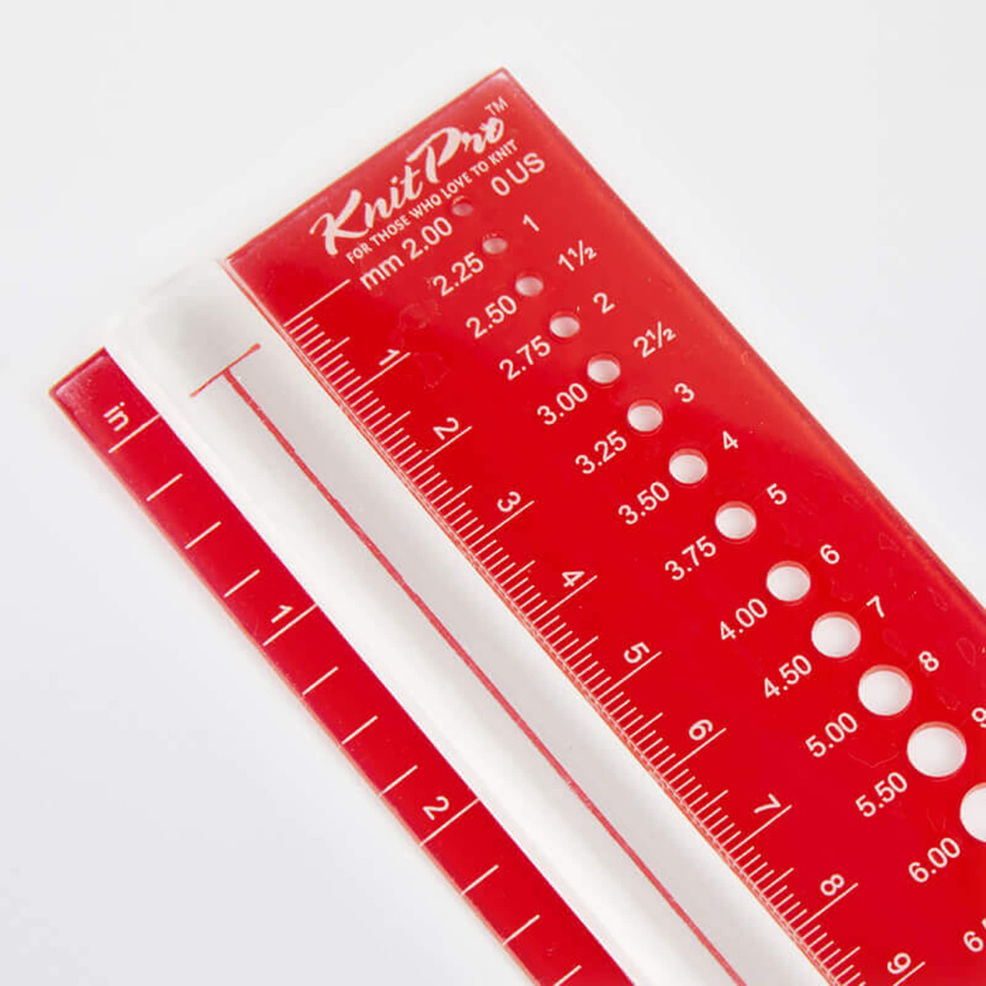 KnitPro Needle View Sizer KP10701 - Measures 2.25mm to 12mm Needles | Acrylic Gauge with CM/Inch Ruler 3