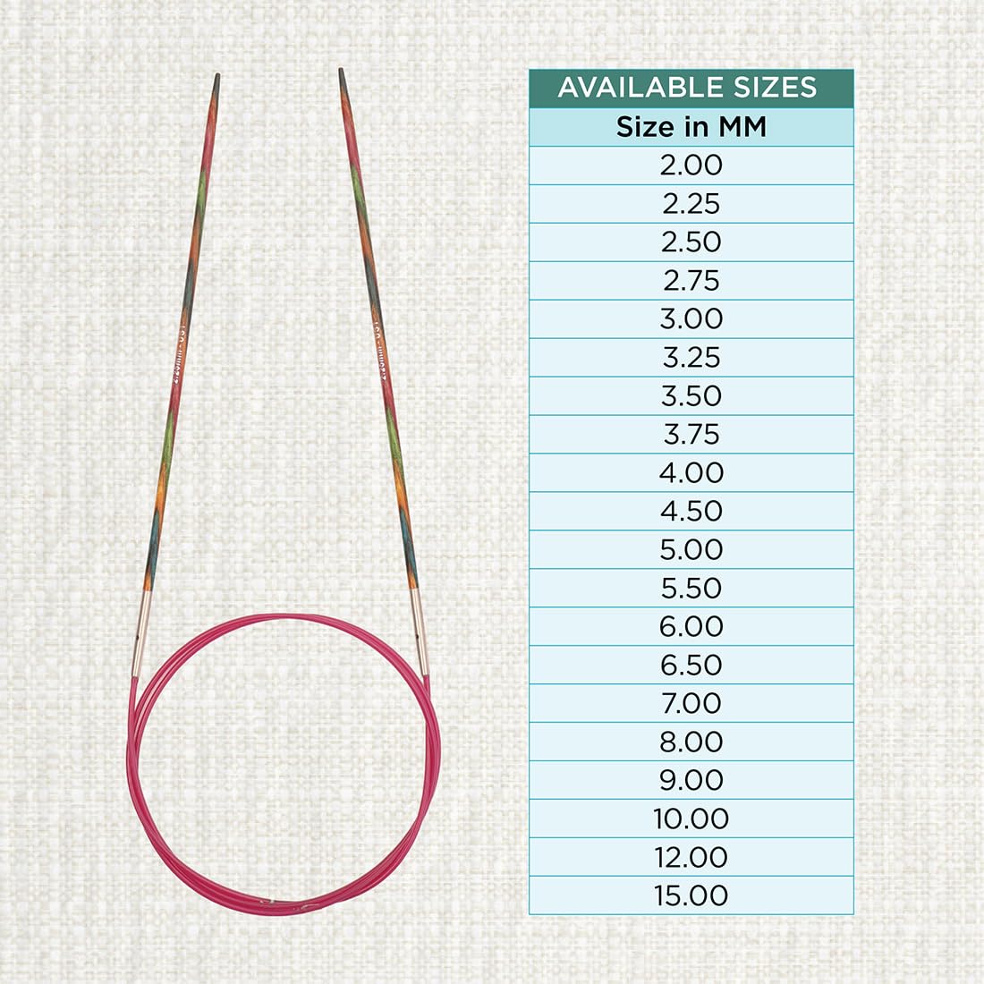 KnitPro Symfonie Fixed Circular Needles - 60 cm x 3.5 mm | Lightweight Birch Wood | KP21320 4