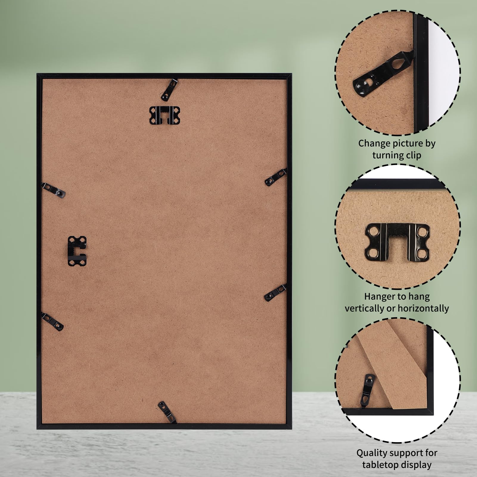 Ditwis A3 Picture Frame Black | Wall & Tabletop Display | PVC Frame, PS Window 8