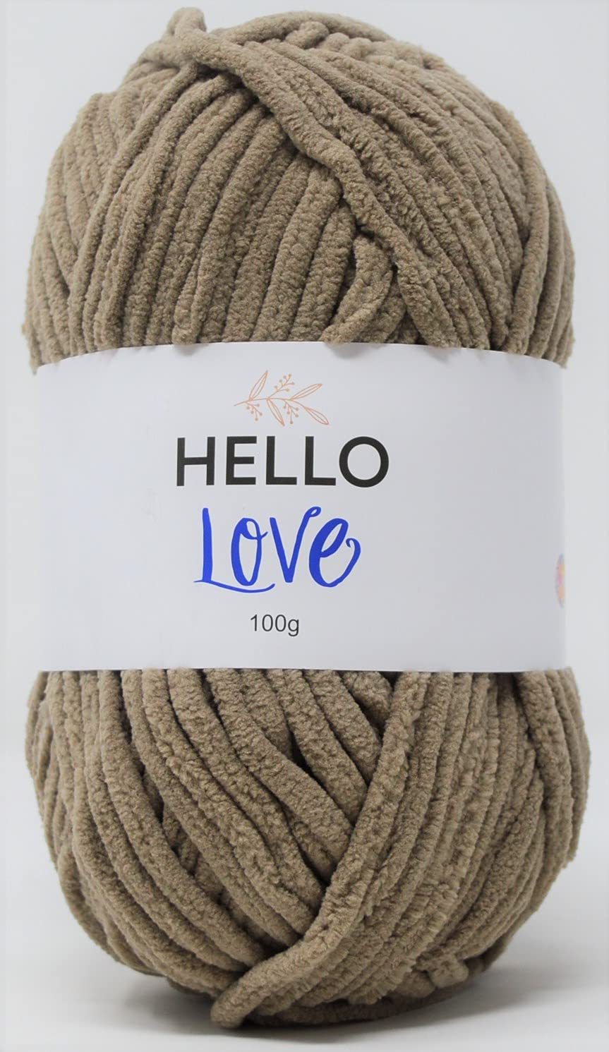 Hello Love Yarn - Super Bulky Polyester Chenille | 100g Biscuit Color 1