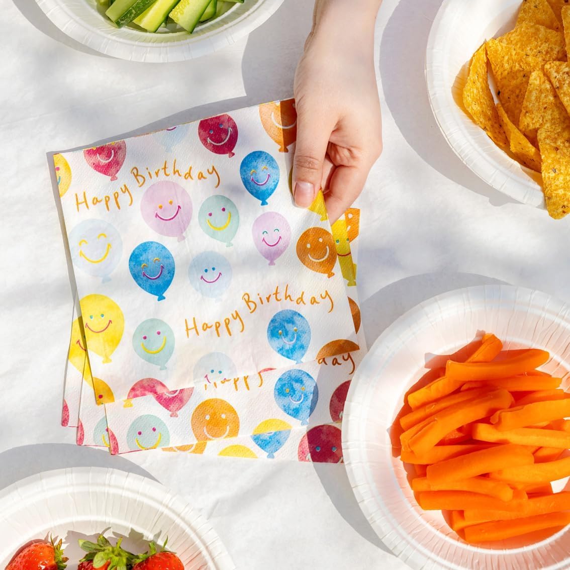 Talking Tables Table Kind Happy Birthday Paper Napkins - 100 Pack, 2-Ply, 33cm | Eco-Friendly 6