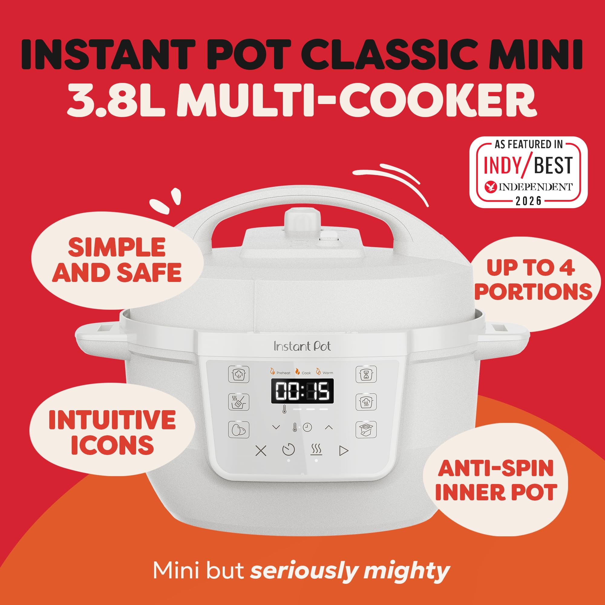 Instant Pot 3.8L Multicooker 7-in-1 Smart Cooker | Sea Salt White | 1000W 2