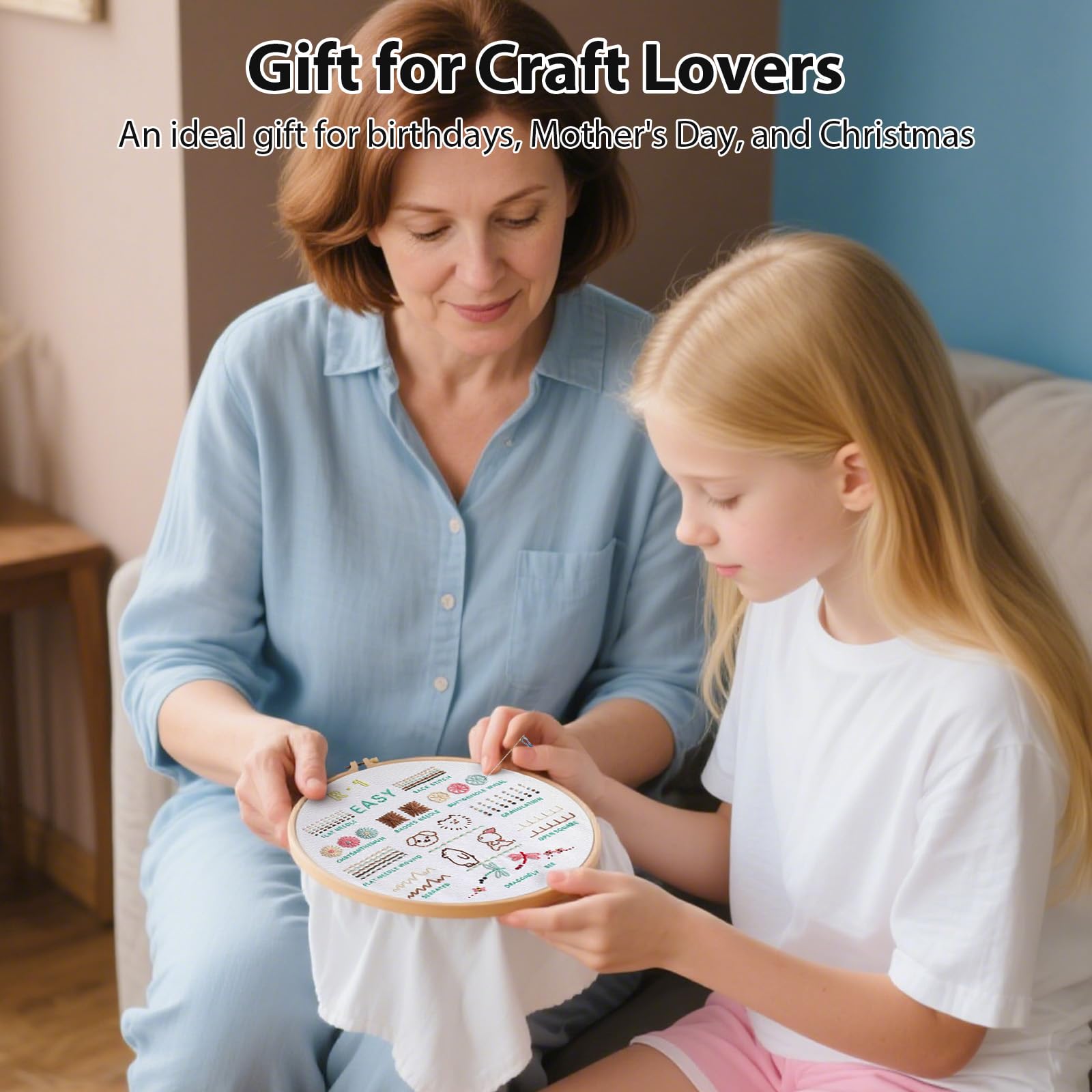 VynyQoo 4pcs Embroidery Kits for Beginners - Learn 40 Stitches | Includes Video Tutorial 6