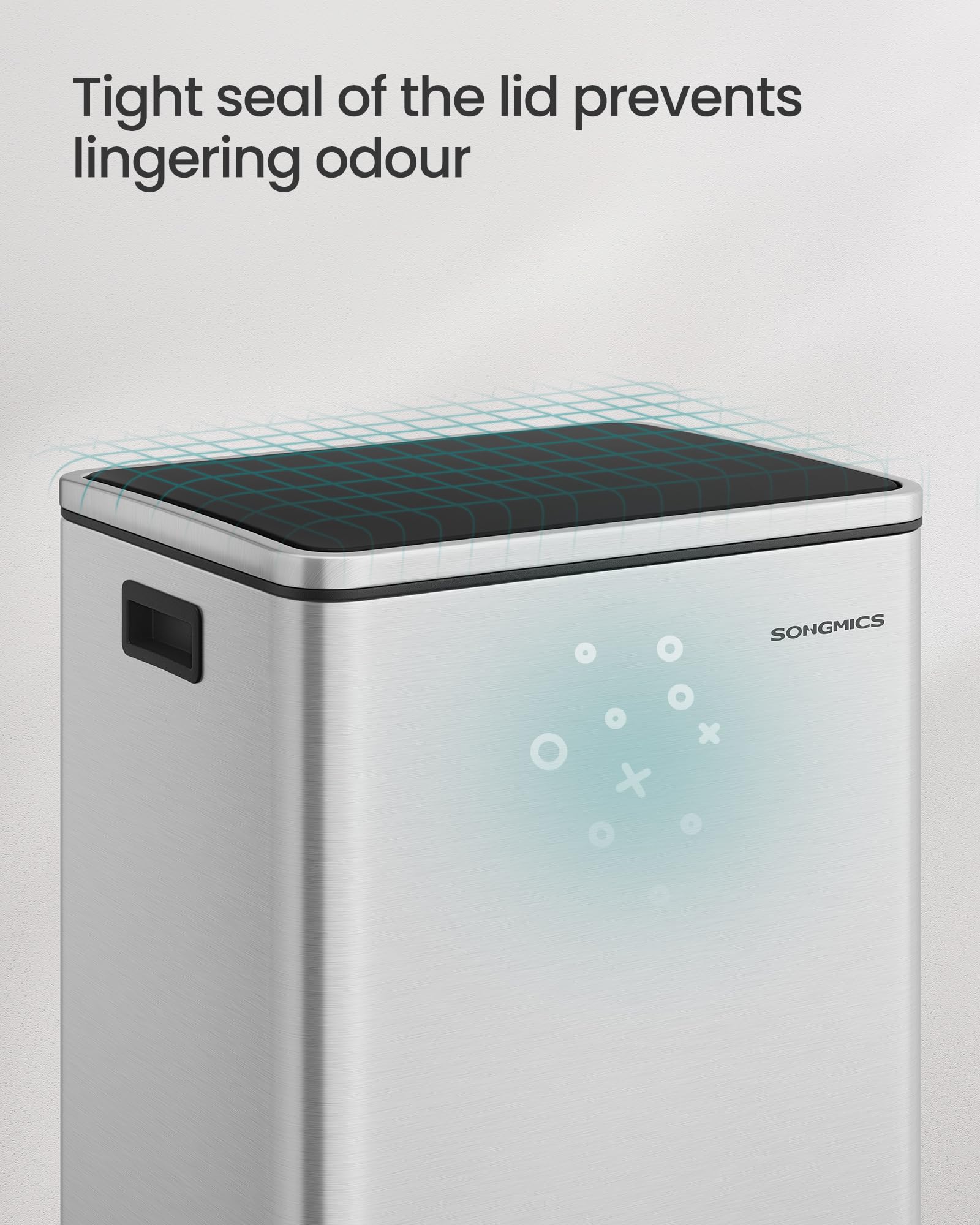 SONGMICS 50 L Stainless Steel Kitchen Bin with Foot Pedal | Rust & Fingerprint Resistant | Includes 15 Bin Bags 7