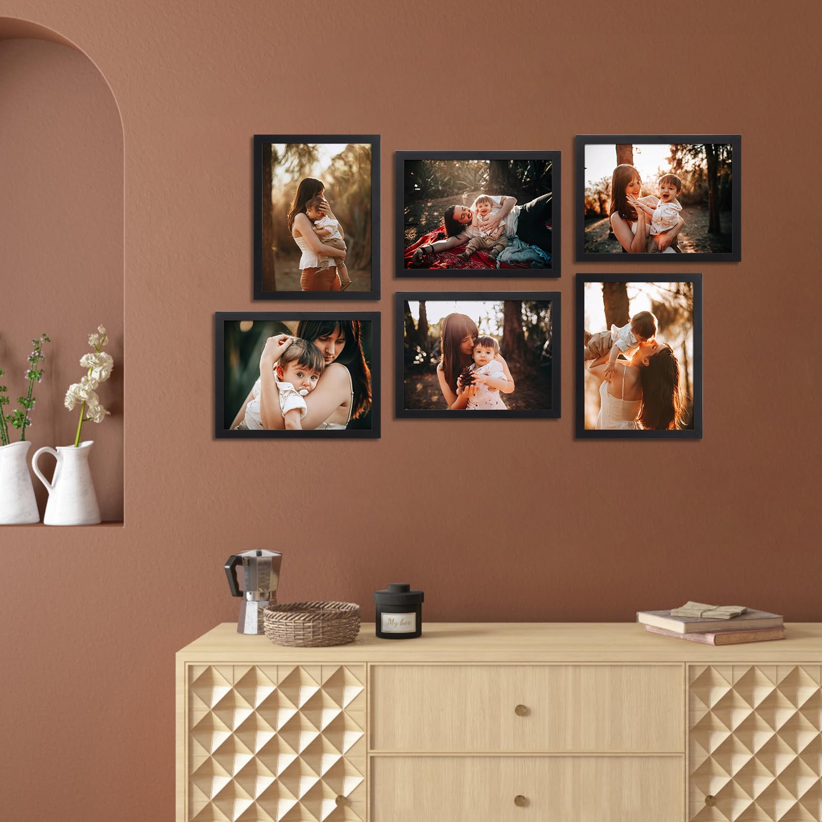 Ditwis 8x6 Inch Black Photo Frame - Lightweight PVC/PS Construction for Wall or Table Display 3