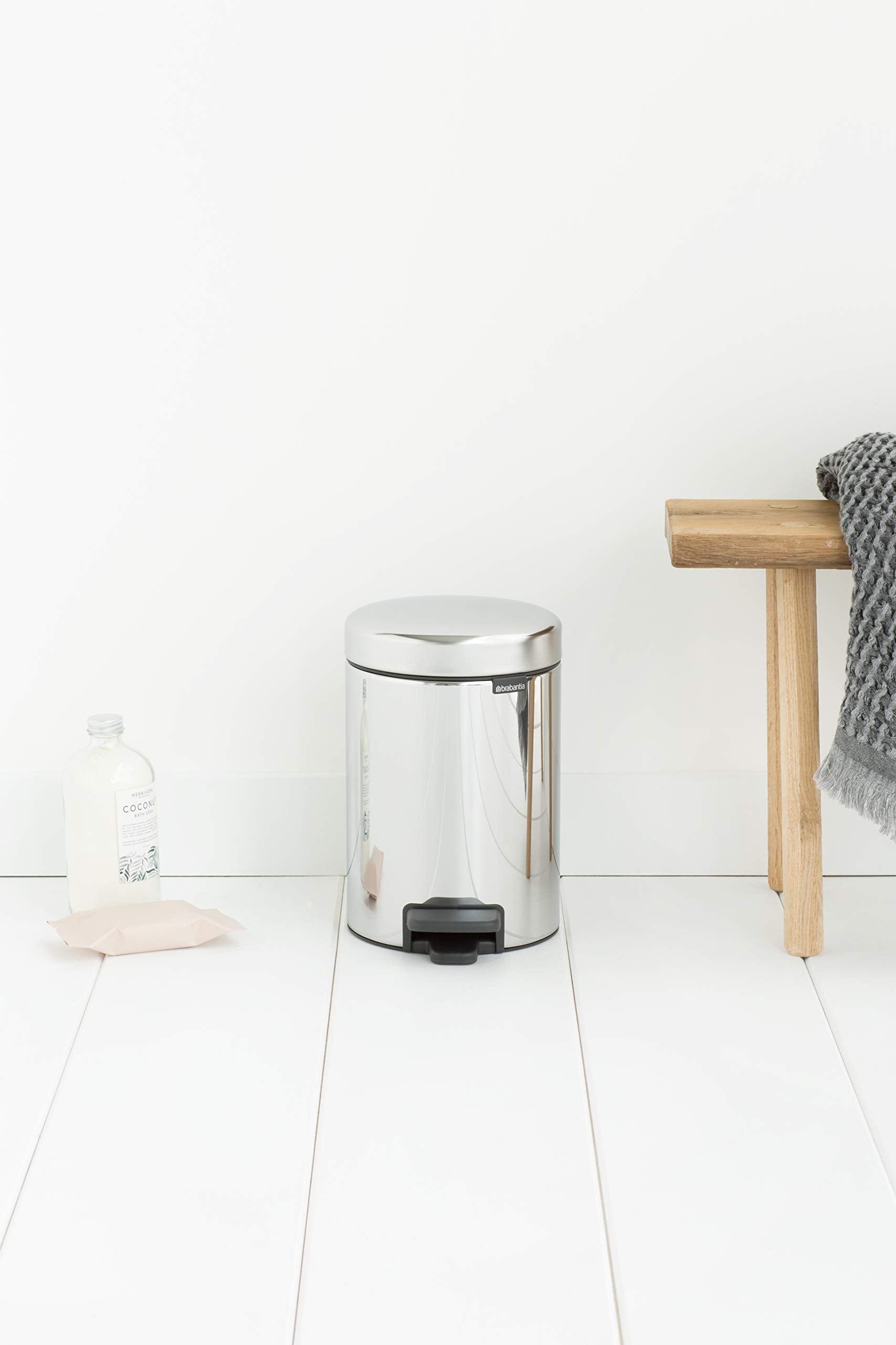 Brabantia NewIcon Pedal Bin - 3 L Capacity | Brilliant Steel Finish | Soft-Closure Lid 5