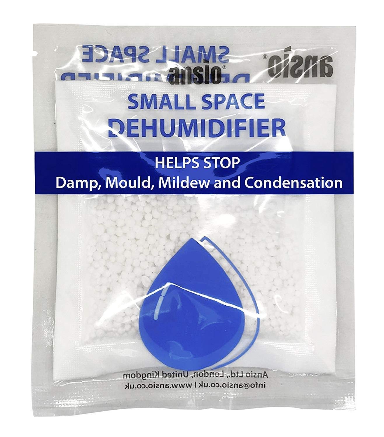 ANSIO Interior Dehumidifier Damp Absorber Sachets - Removes Humidity from Small Spaces | 12 x 36g Packs 3