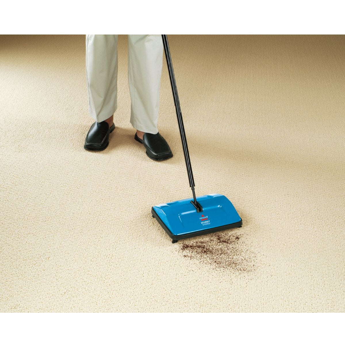 BISSELL Sturdy Sweep Lightweight Cordless Carpet Sweeper | Blue | Lays Flat Under Furniture 5