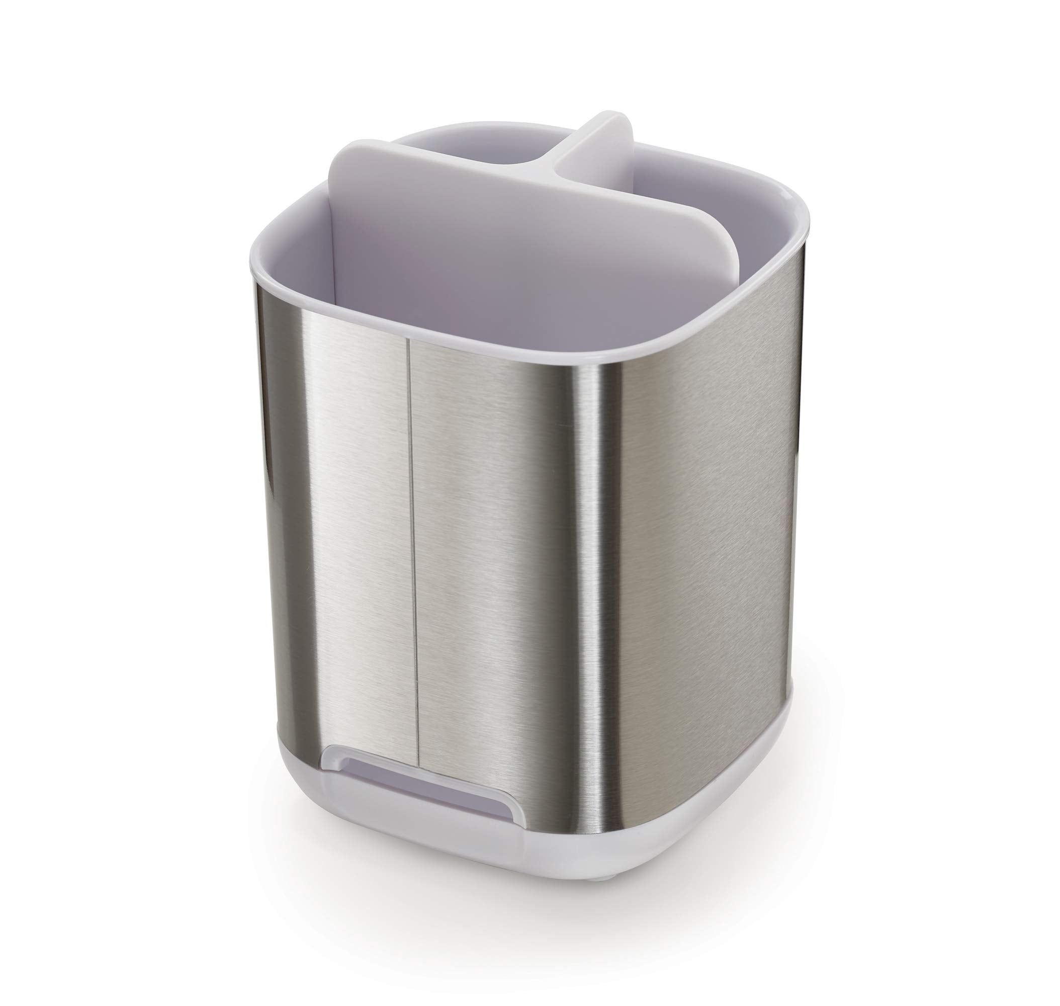 Joseph Joseph Easy-Store Compact Toothbrush Holder Caddy - White/Steel | Ventilated | Non-Slip 4