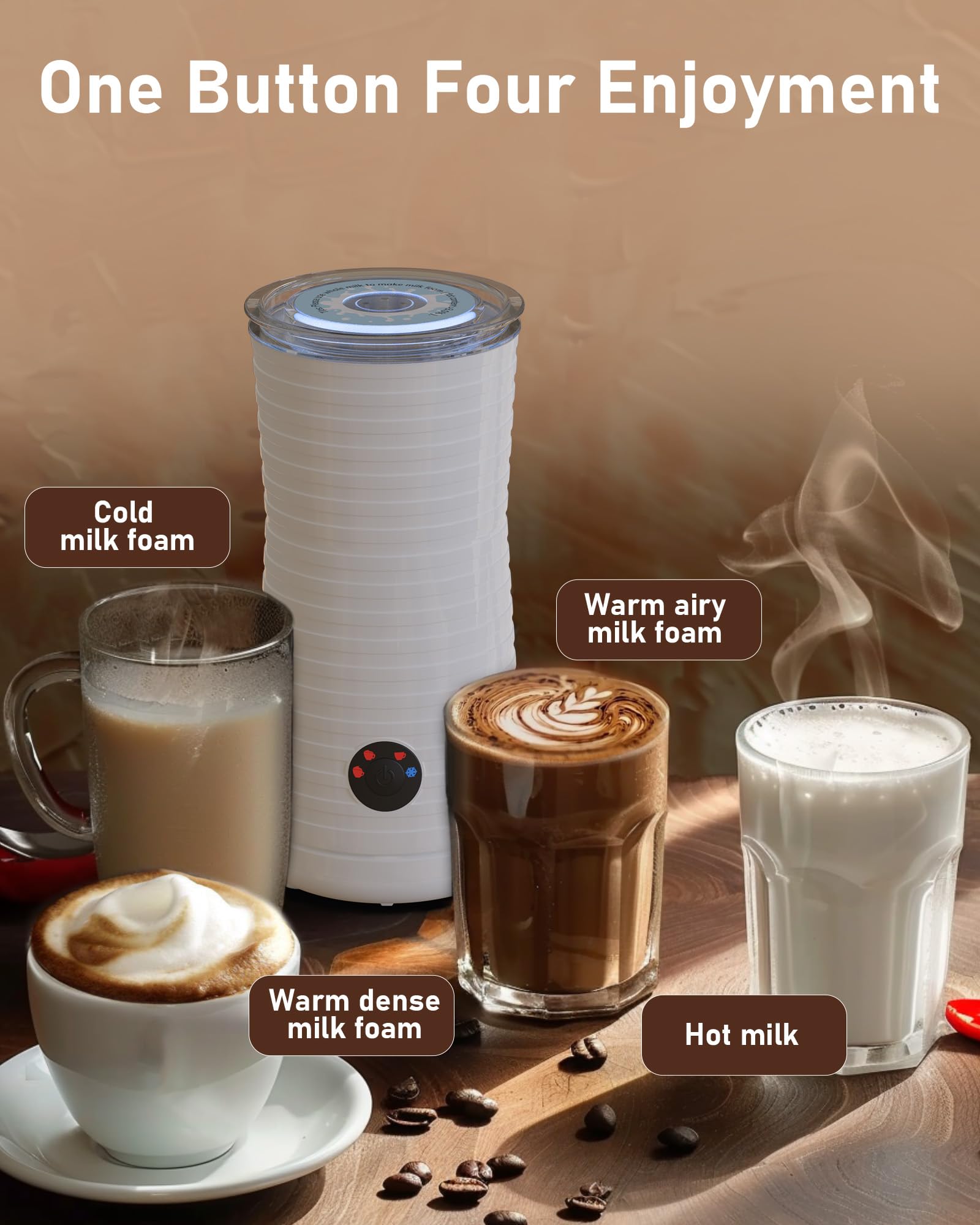 morpilot Automatic Milk Frother - 4 in 1 Hot/Cold Frothing | 400W Quiet Operation | Stainless Steel