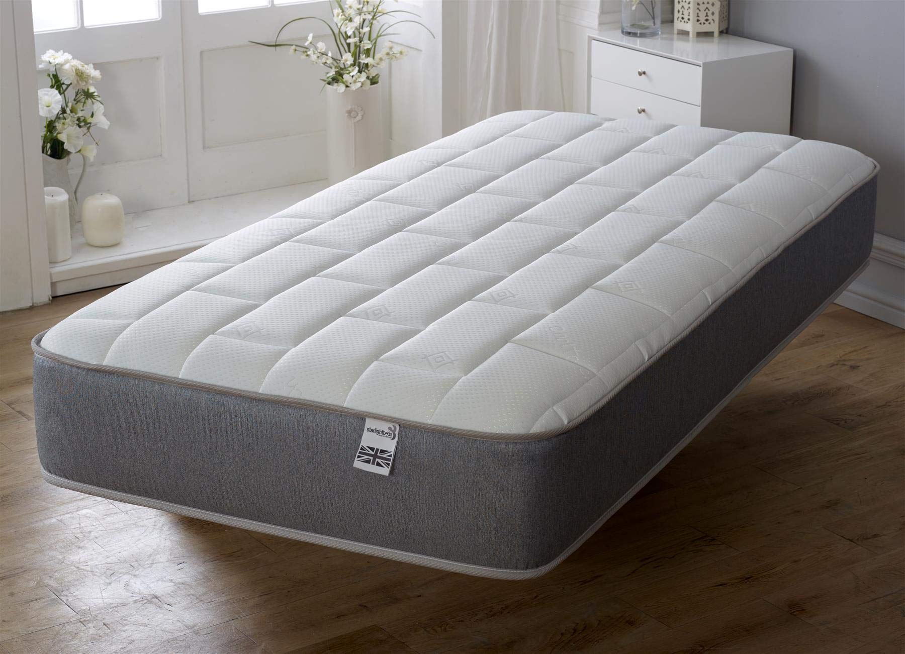 Starlight Beds Single Hybrid Mattress with Springs & Memory Foam | 90x190cm | Grey Border 2