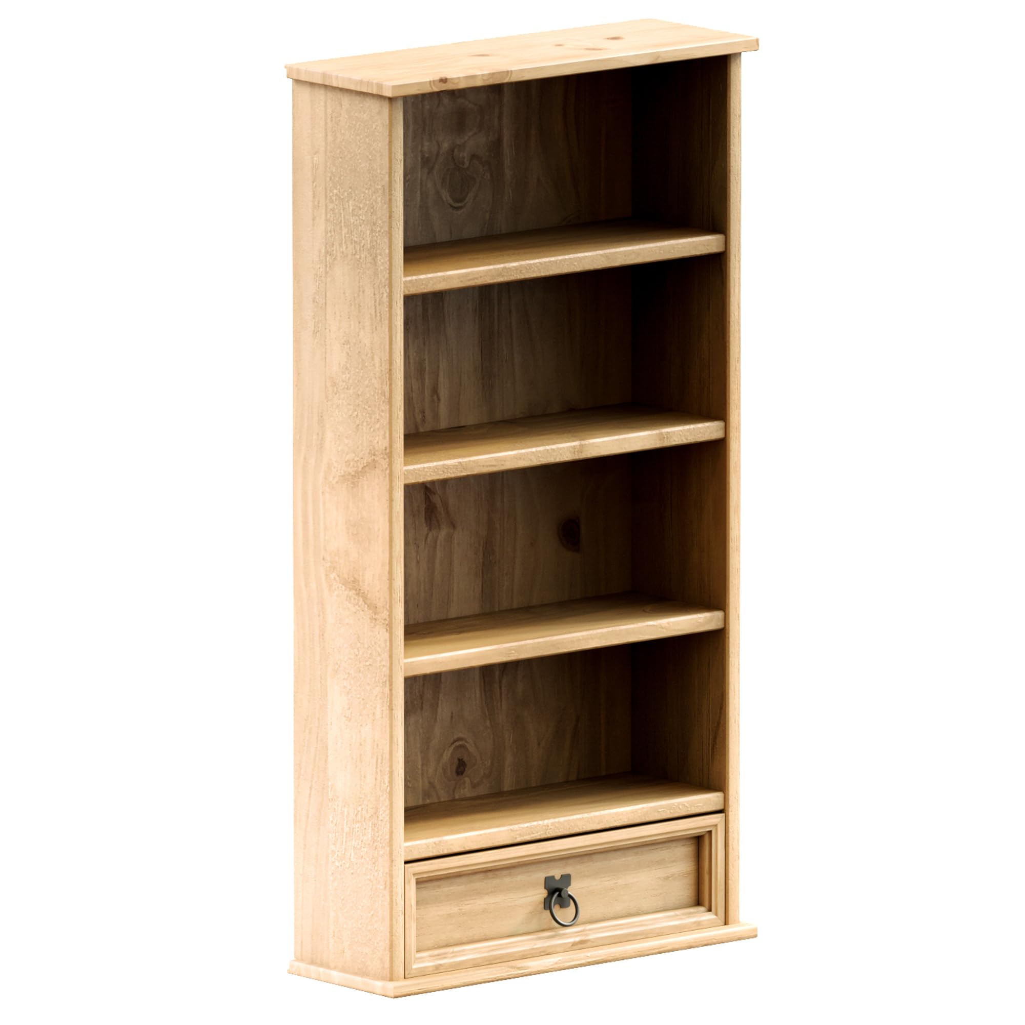Vida Designs Corona Bookcase - Solid Pine Wood | 1 Drawer | Clear Wax Finish | H 96 x W 50 cm 8