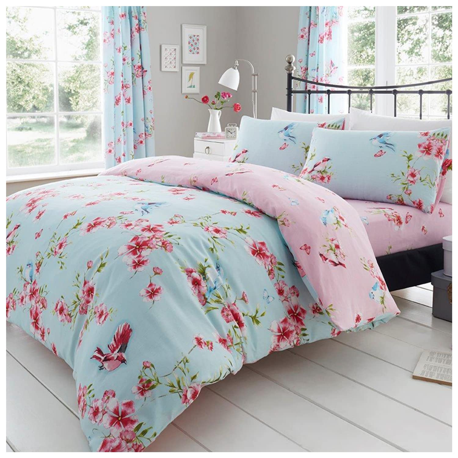 GC GAVENO CAVAILIA Premium Floral Duvet Cover Set - Reversible Blossom Design | Double Size | Polycotton 1